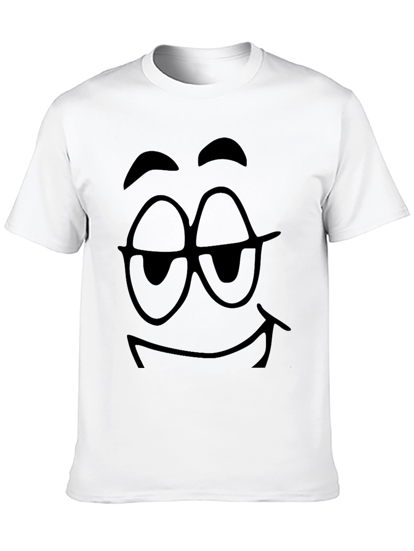 Funny Smirking Face Black T-Shirt