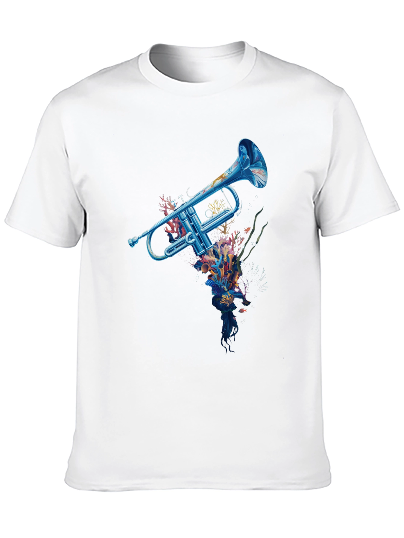 Ocean Trumpet Graphic T-Shirt - Unique Music Lover Tee