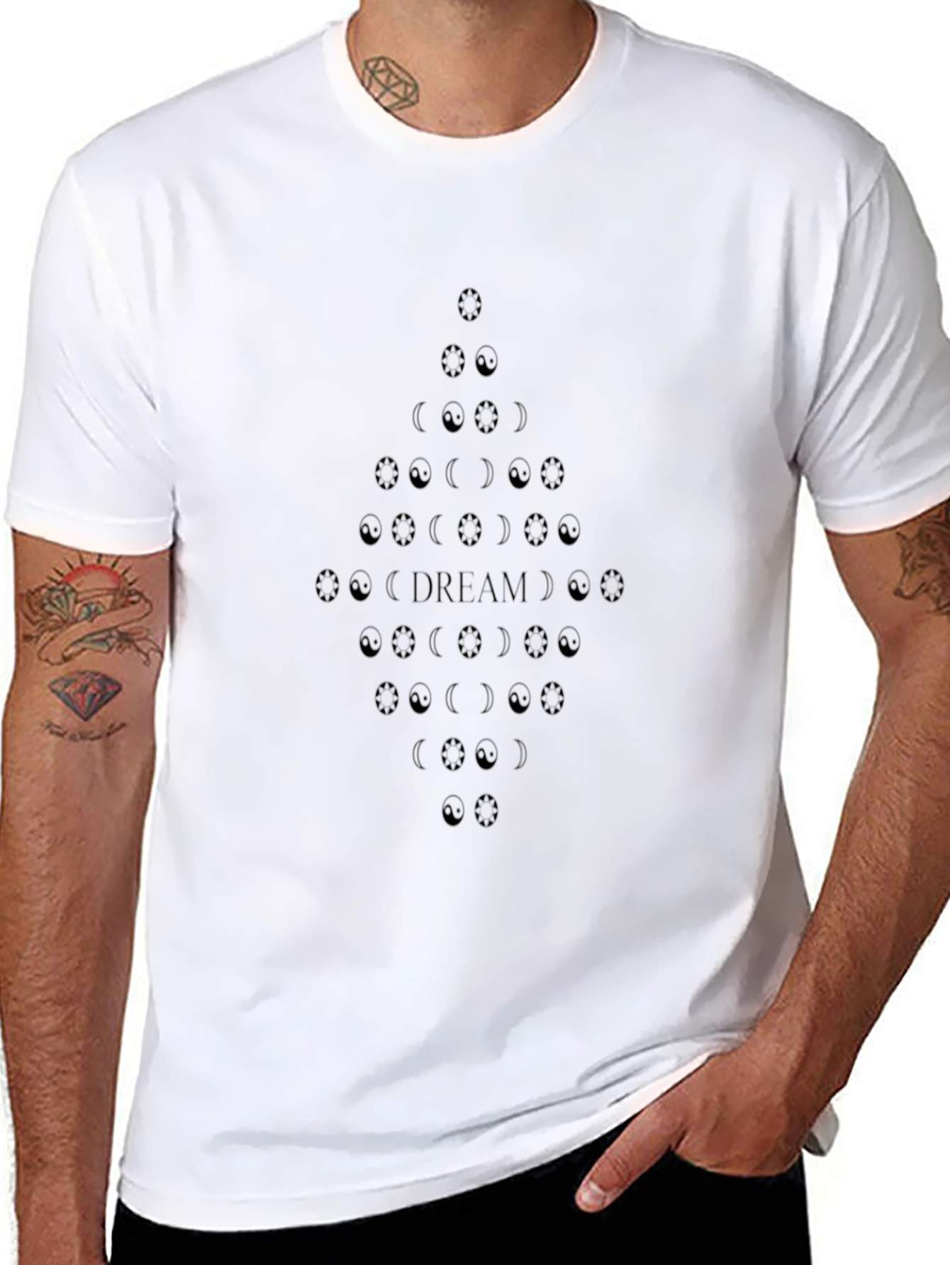 Dream Moon Phases Black Graphic Tee