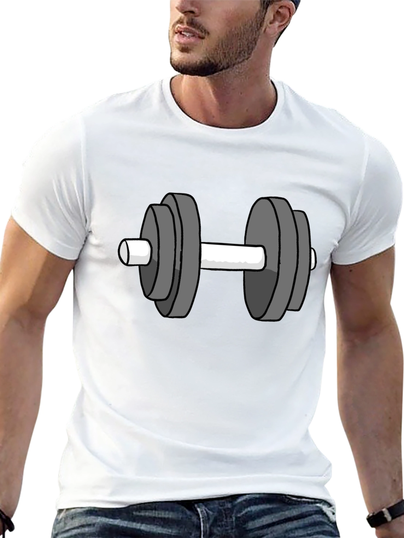 Workout Graphic Tee - Dumbbell Design