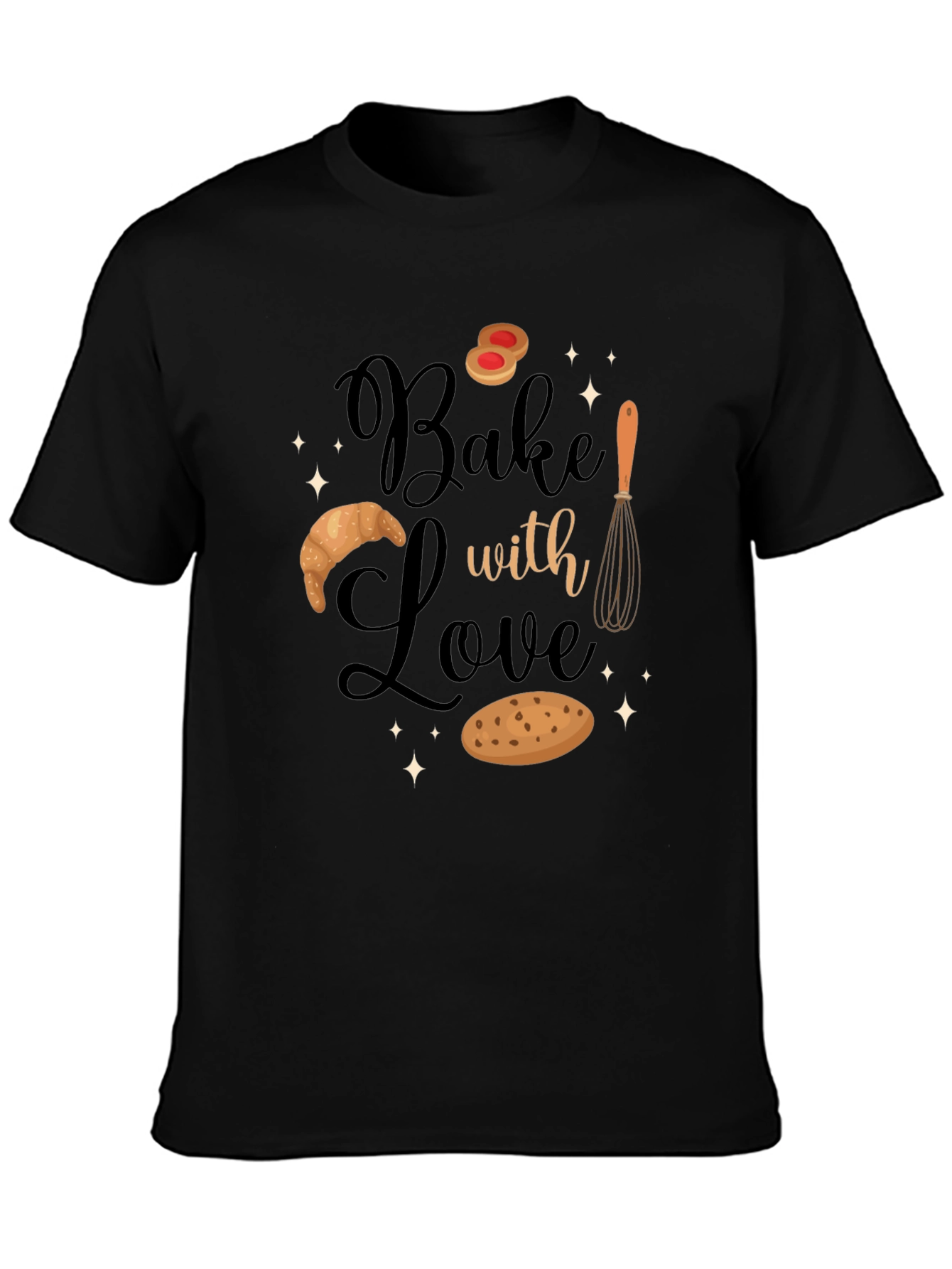 Bake with Love Black T-Shirt