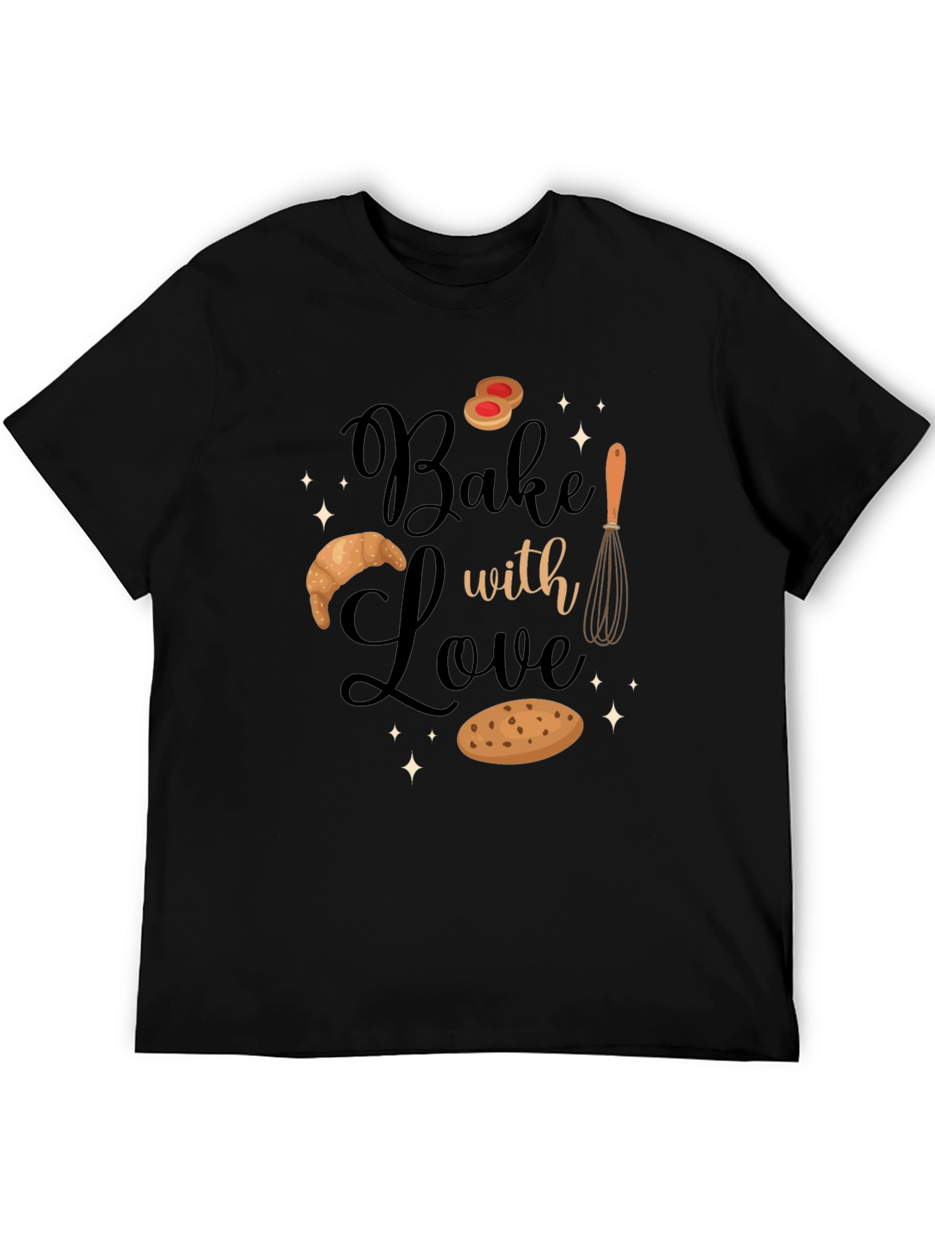 Bake with Love Black T-Shirt