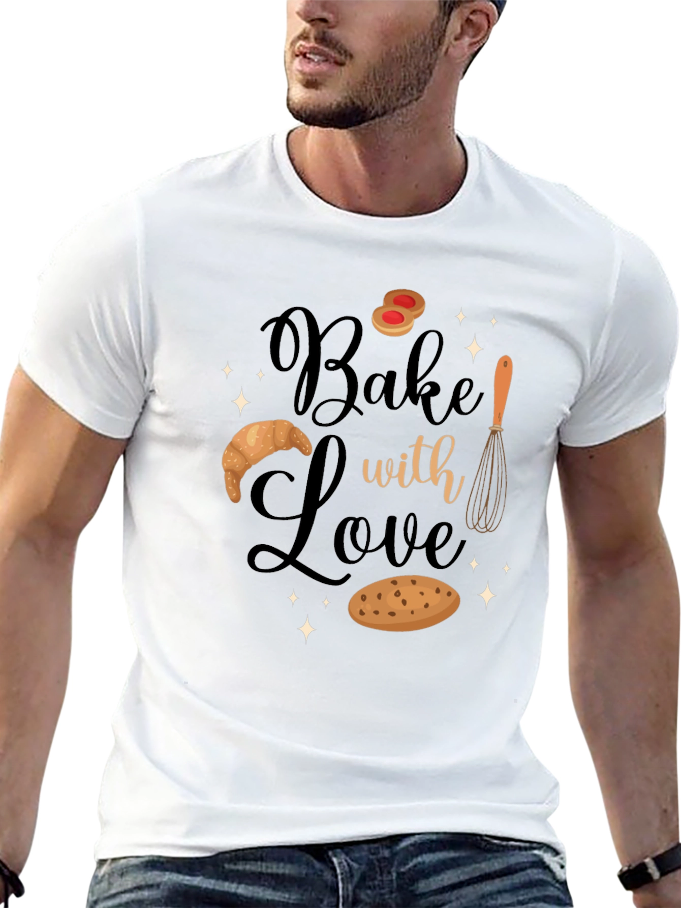 Bake with Love Black T-Shirt