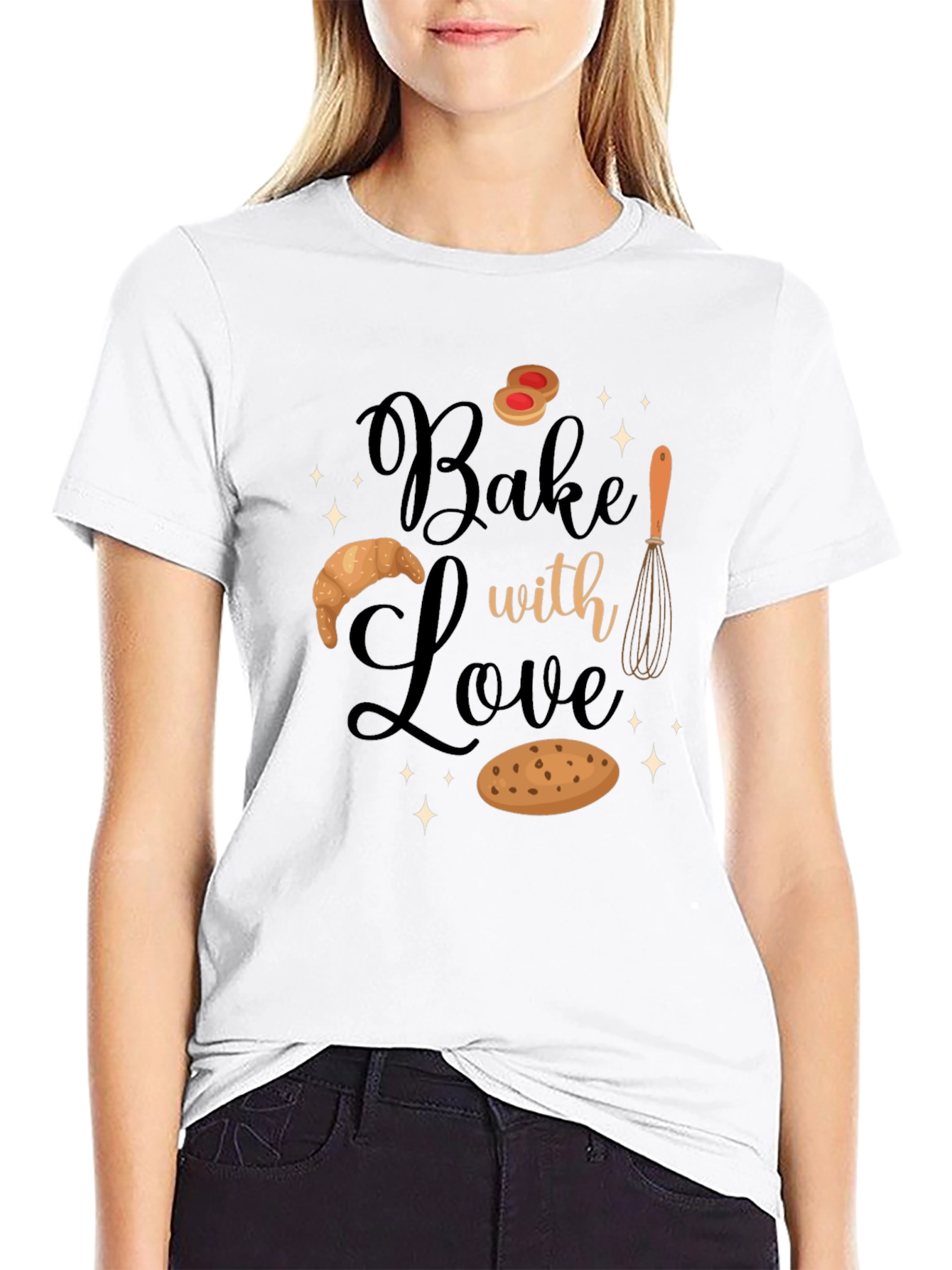 Bake with Love Black T-Shirt