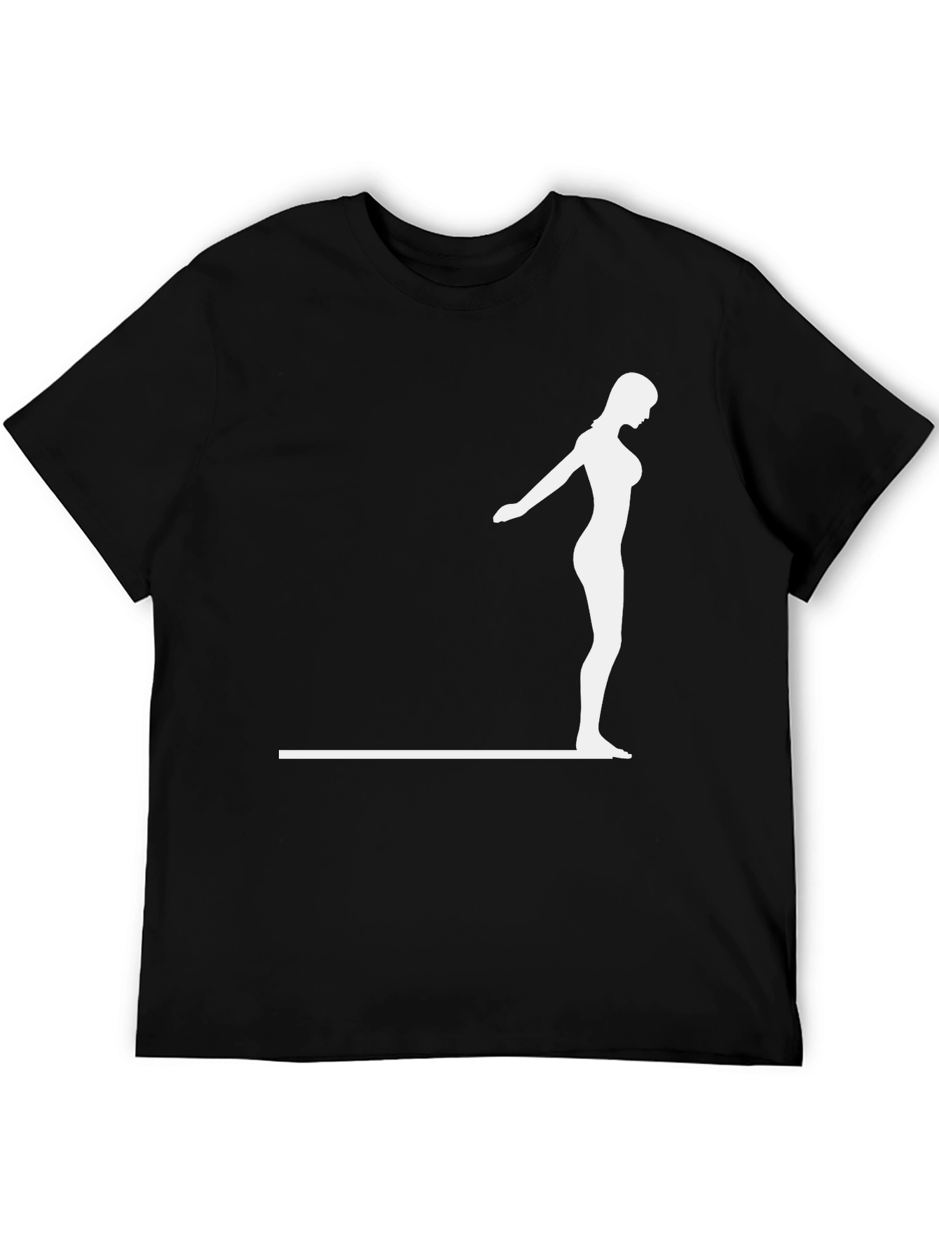 Woman on Diving Board Graphic Tee - Black
