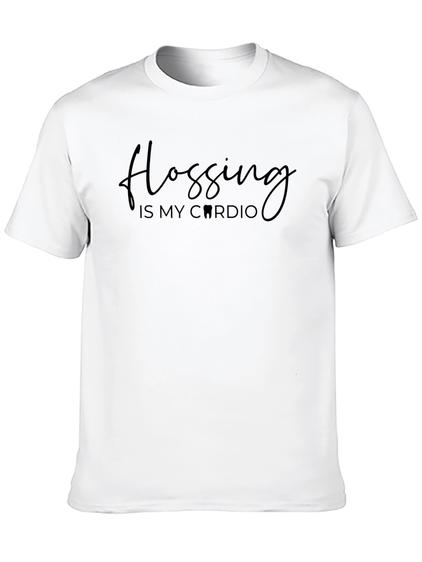 Flossing Is My Cardio Black T-Shirt