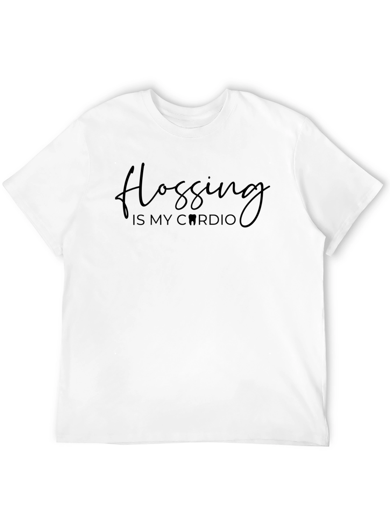 Flossing Is My Cardio Black T-Shirt