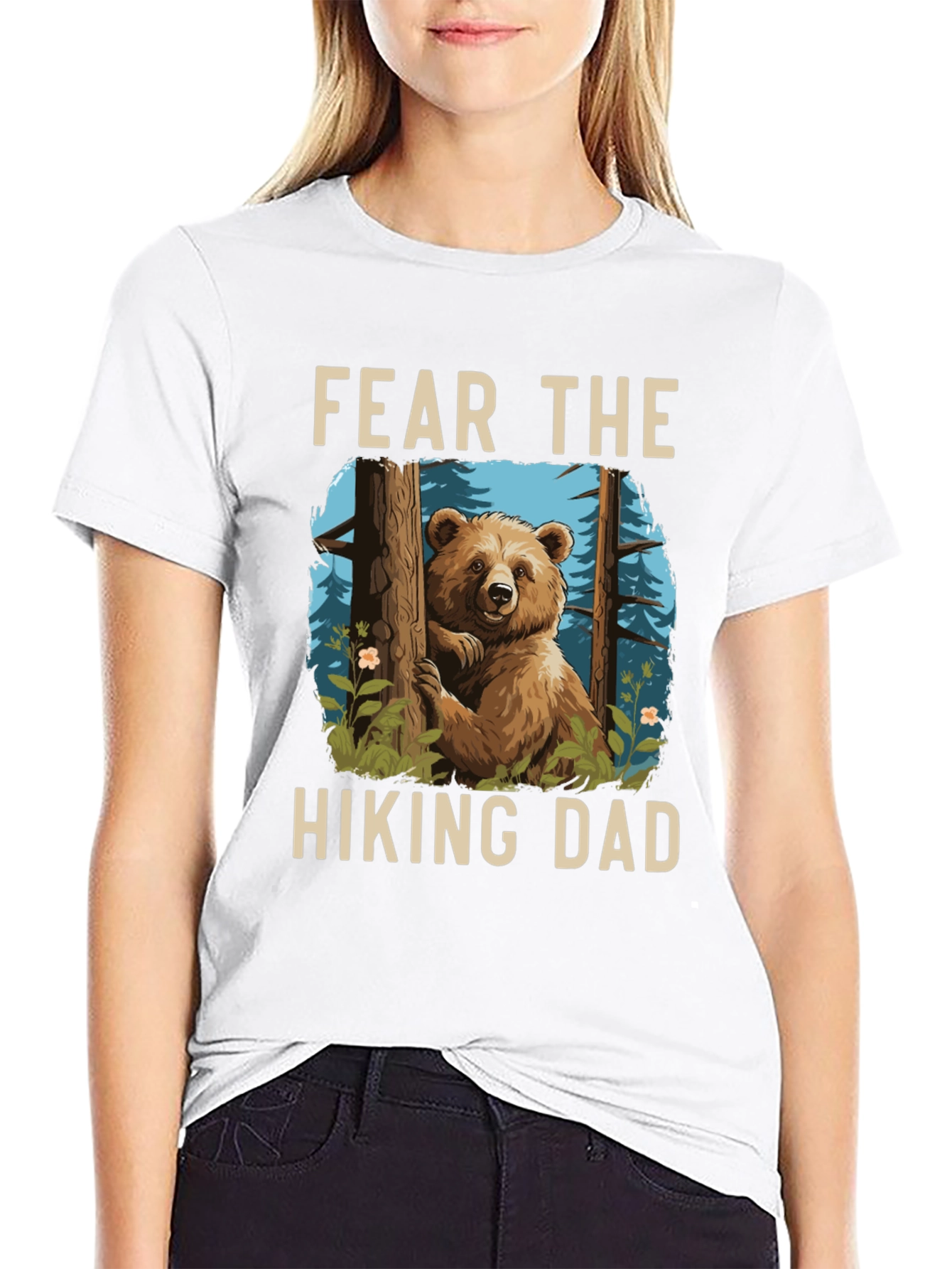 Fear The Hiking Dad T-Shirt - Bear Graphic Tee