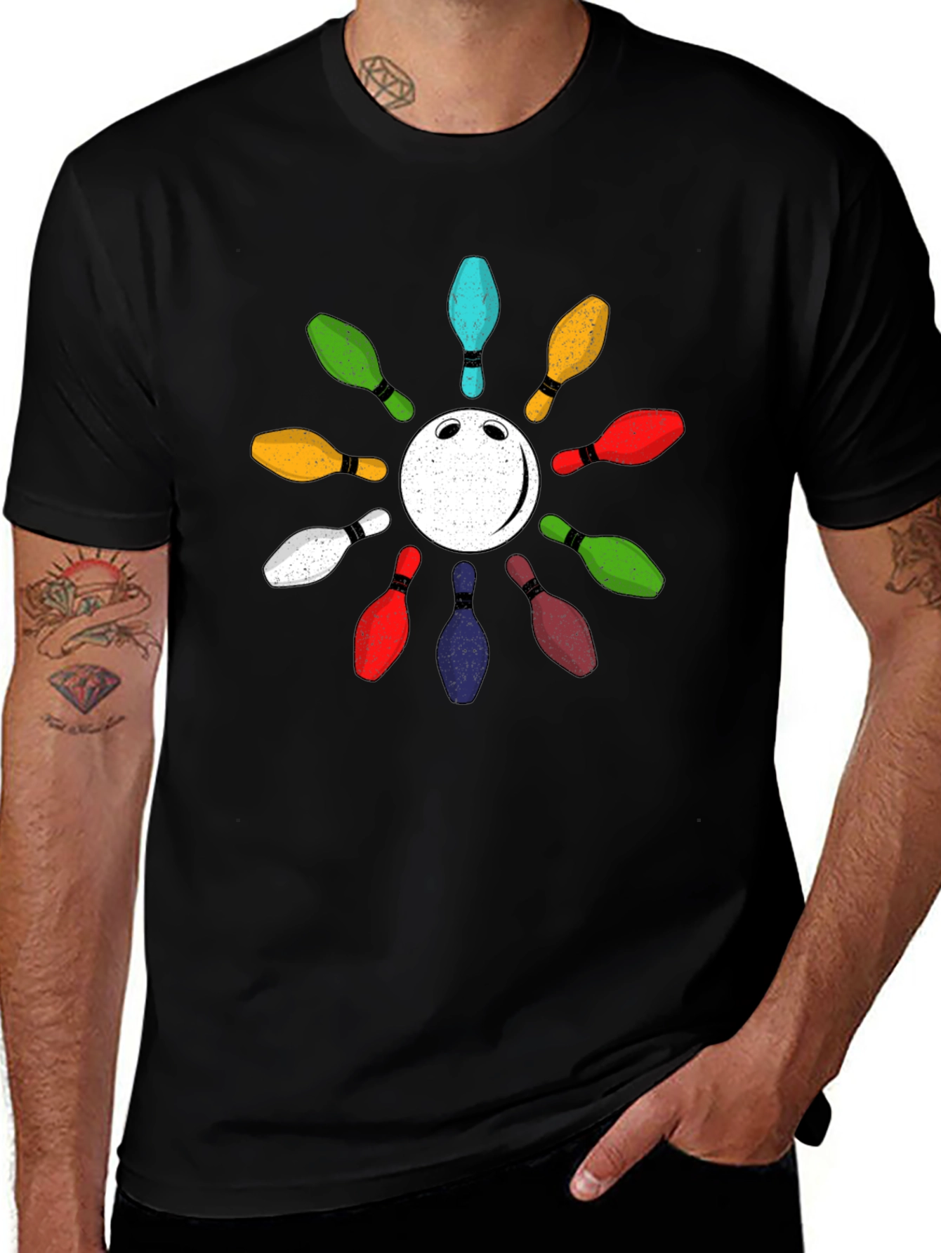 Bowling Pin Circle Graphic Tee
