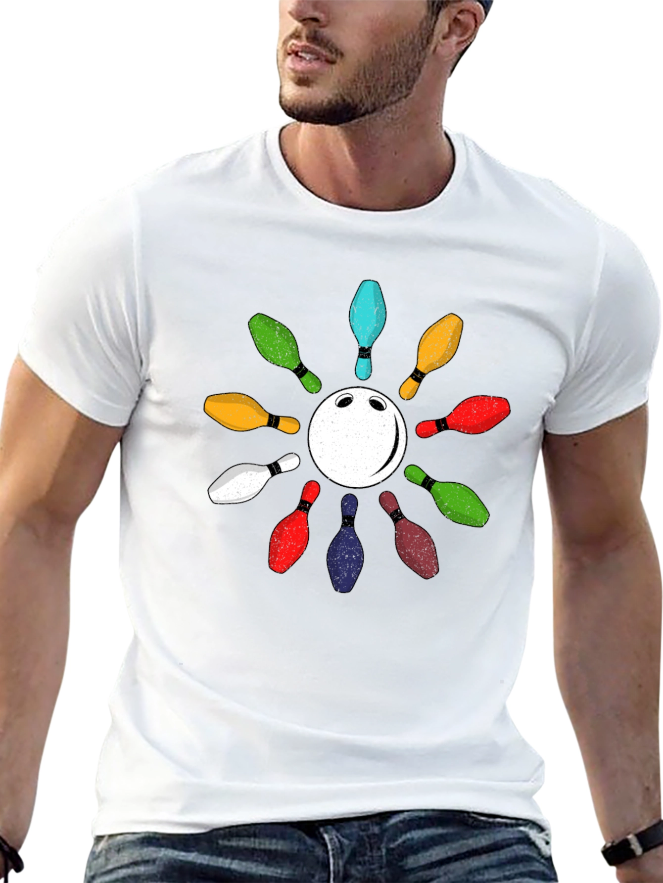 Bowling Pin Circle Graphic Tee