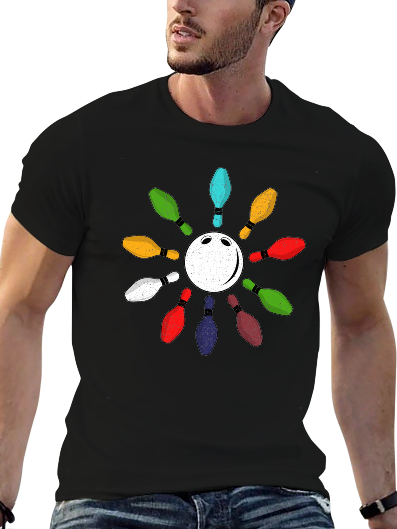 Bowling Pin Circle Graphic Tee
