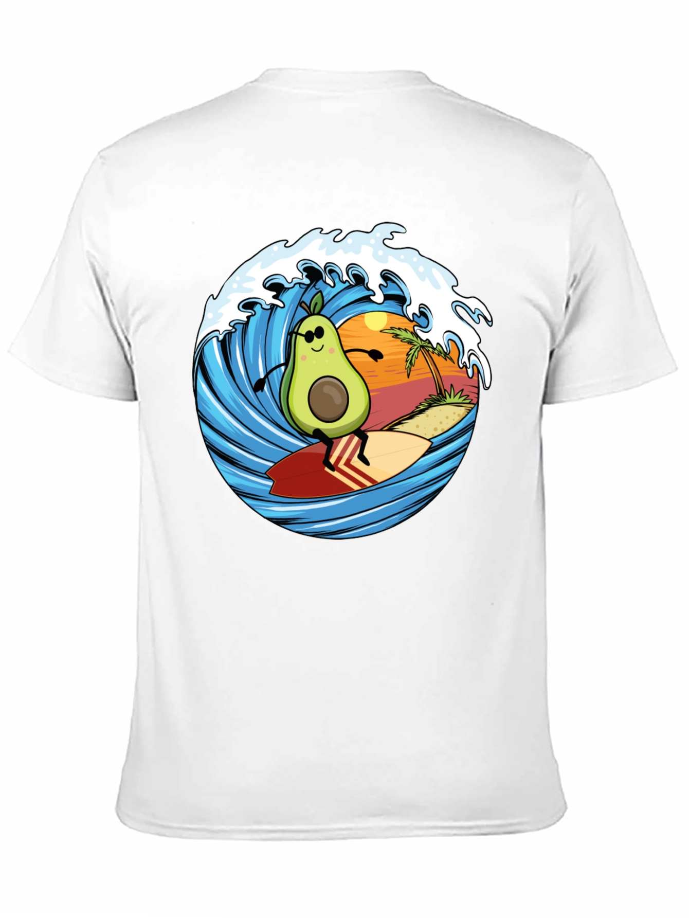 Avocado Surfing T-Shirt - Beach Vibes