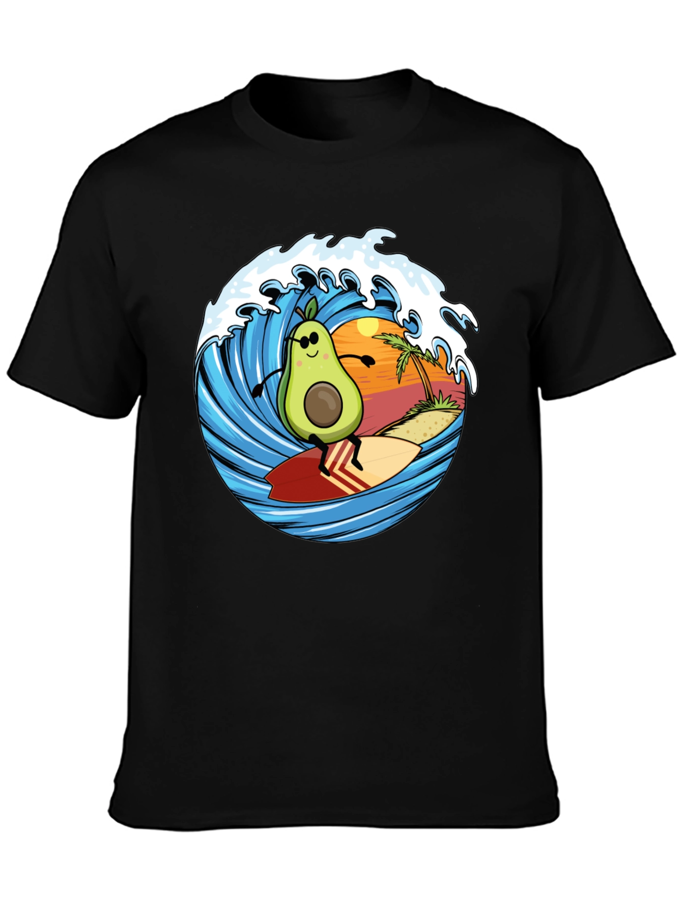 Avocado Surfing T-Shirt - Beach Vibes