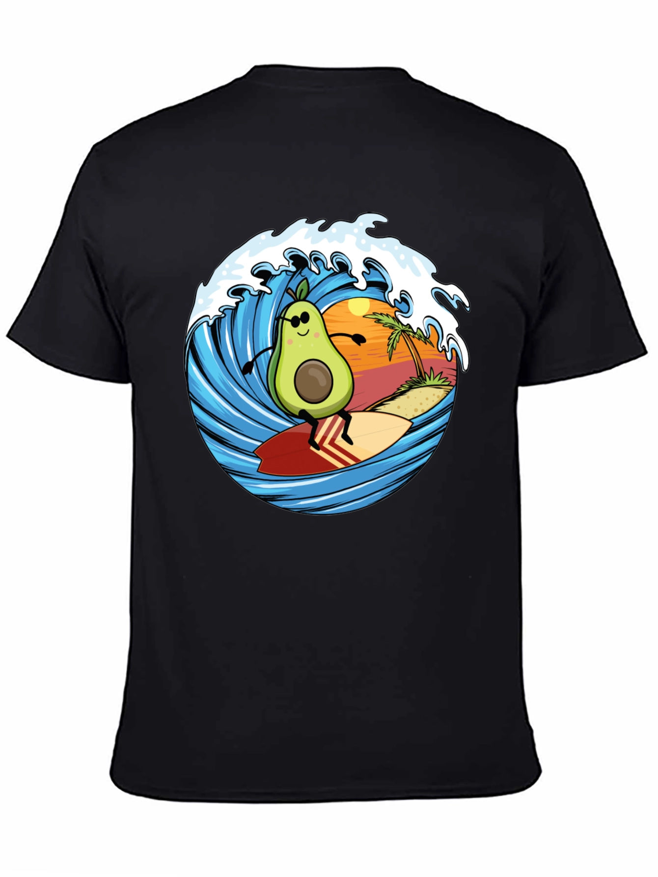 Avocado Surfing T-Shirt - Beach Vibes