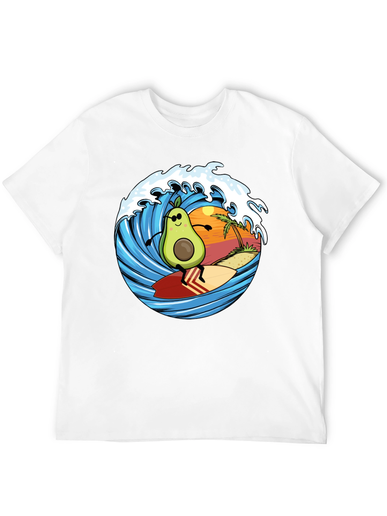 Avocado Surfing T-Shirt - Beach Vibes