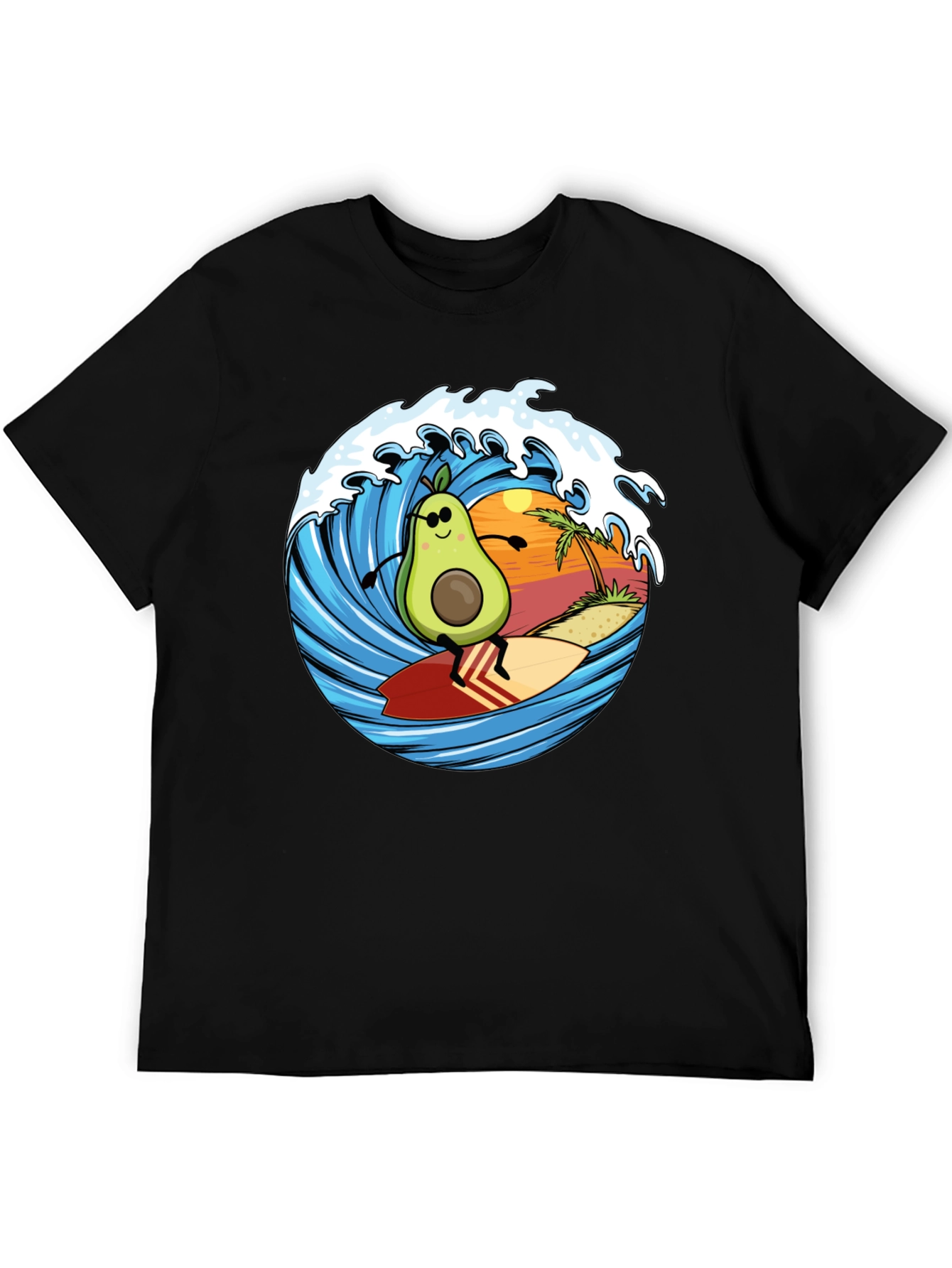 Avocado Surfing T-Shirt - Beach Vibes