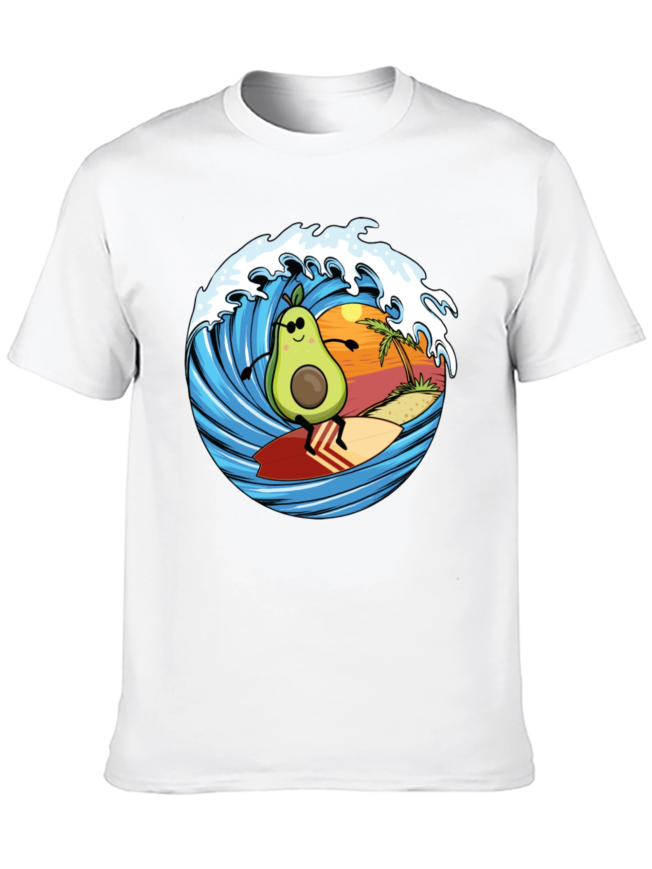 Avocado Surfing T-Shirt - Beach Vibes