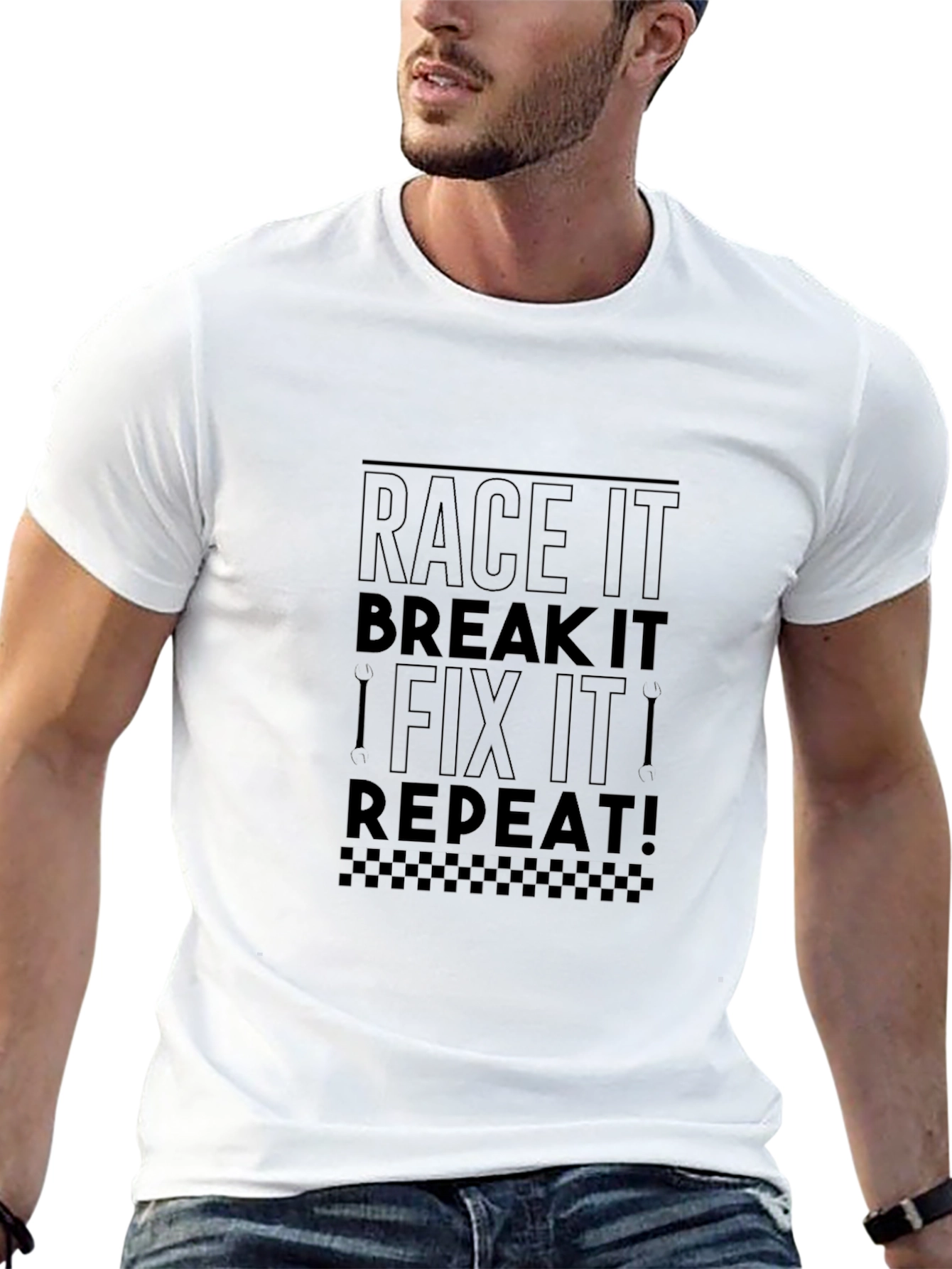 Race It Break It Fix It Repeat Black Tee