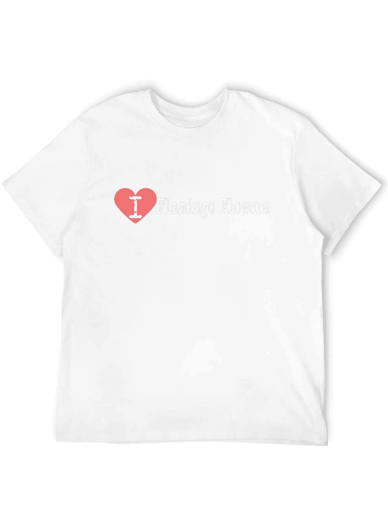 I Heart Flamingo Flowers T-Shirt - Black Cotton Tee