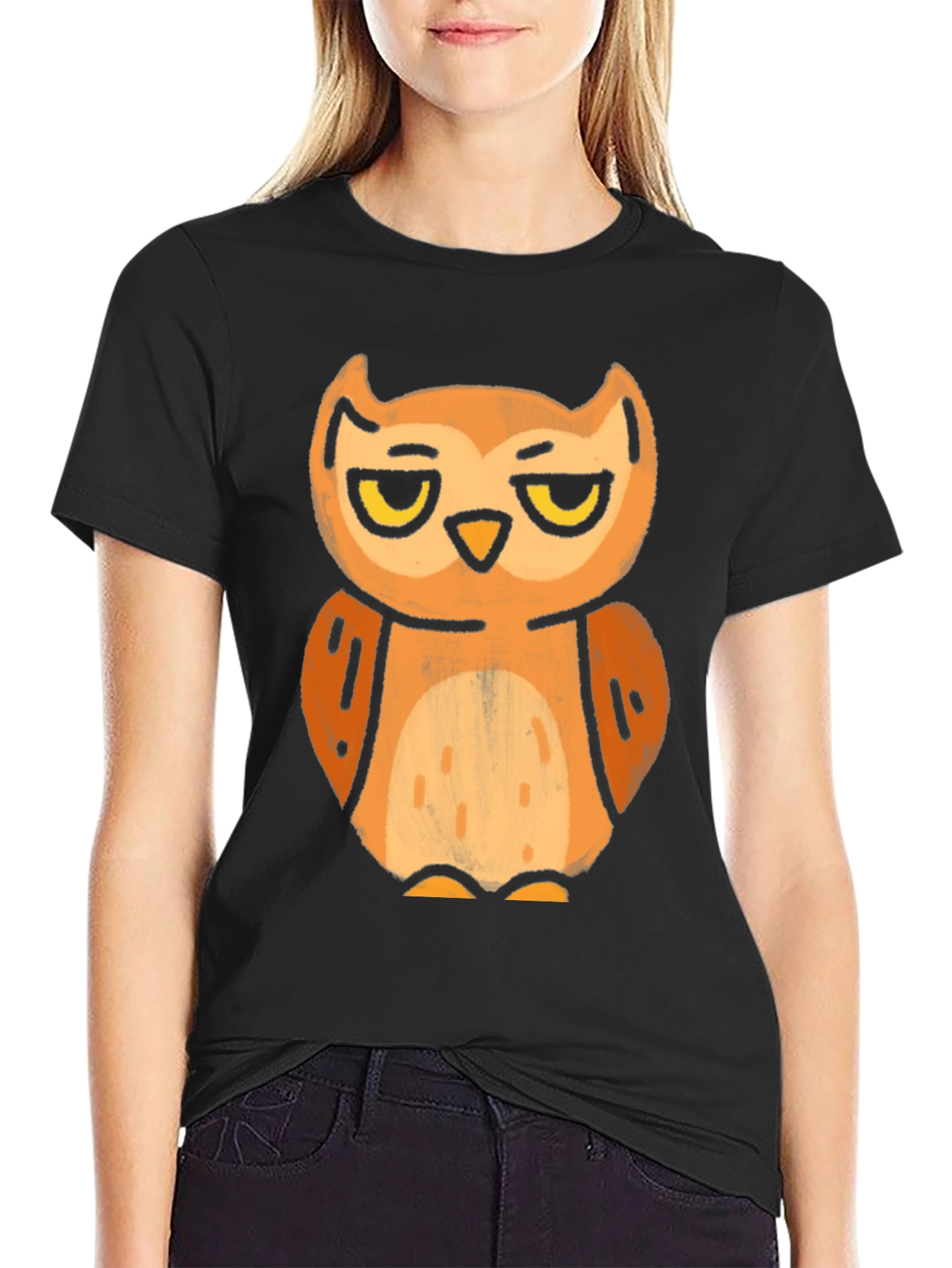 Grumpy Owl Graphic Tee - Unisex Black T-Shirt