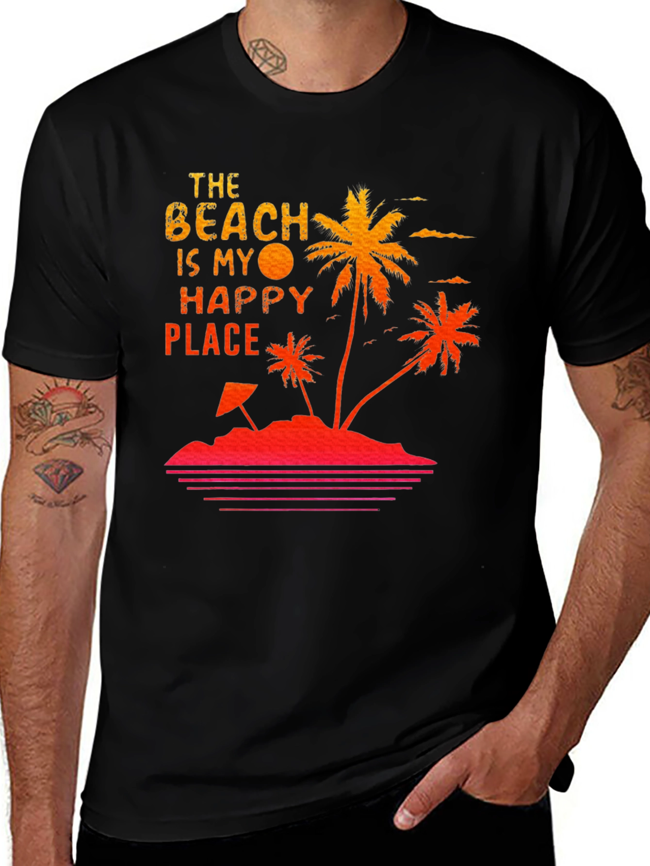 Beach Happy Place T-Shirt Summer Vacation Tee
