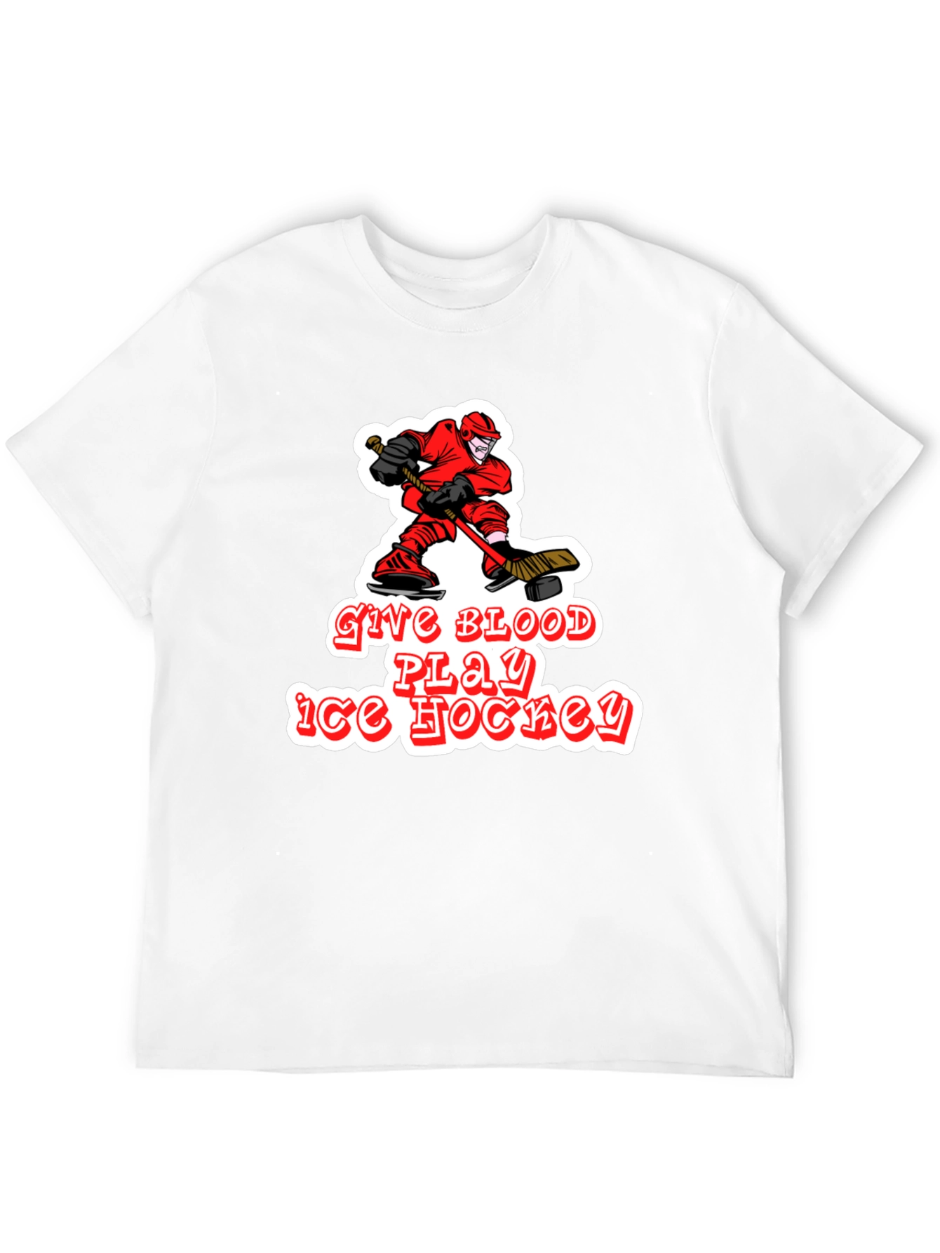 Give Blood Play Ice Hockey Black T-Shirt