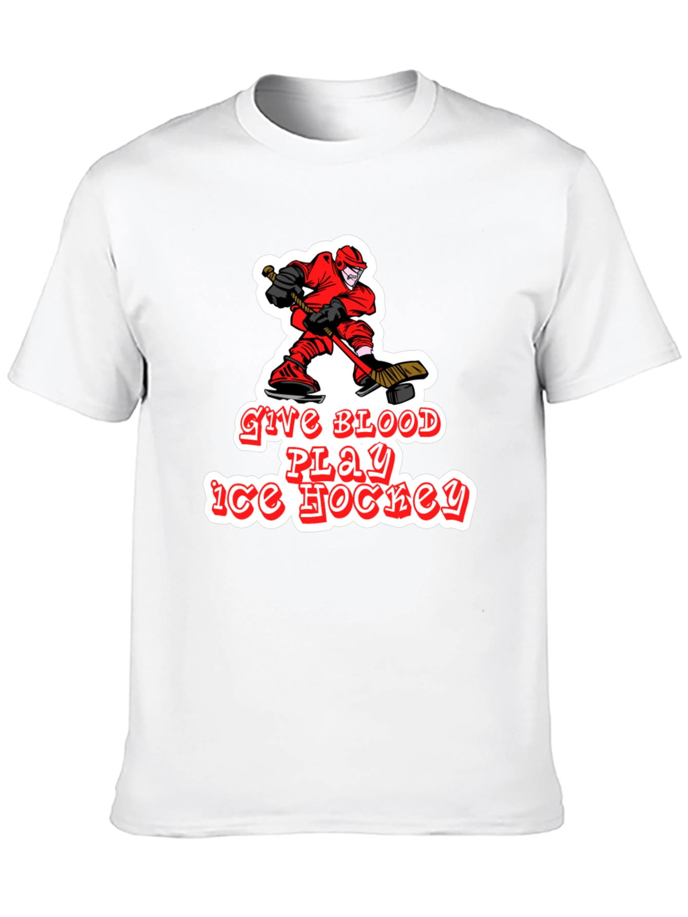 Give Blood Play Ice Hockey Black T-Shirt