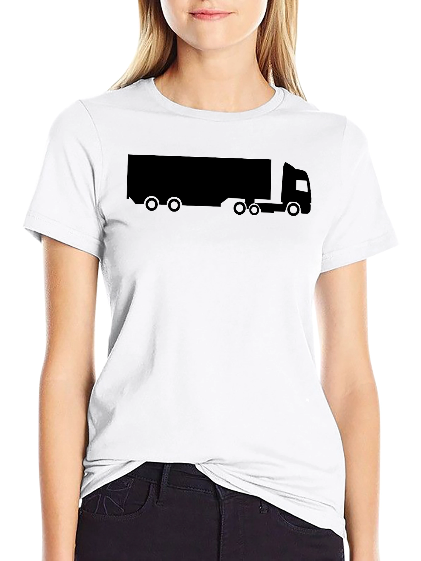 Trucker T-Shirt - Black Graphic Tee