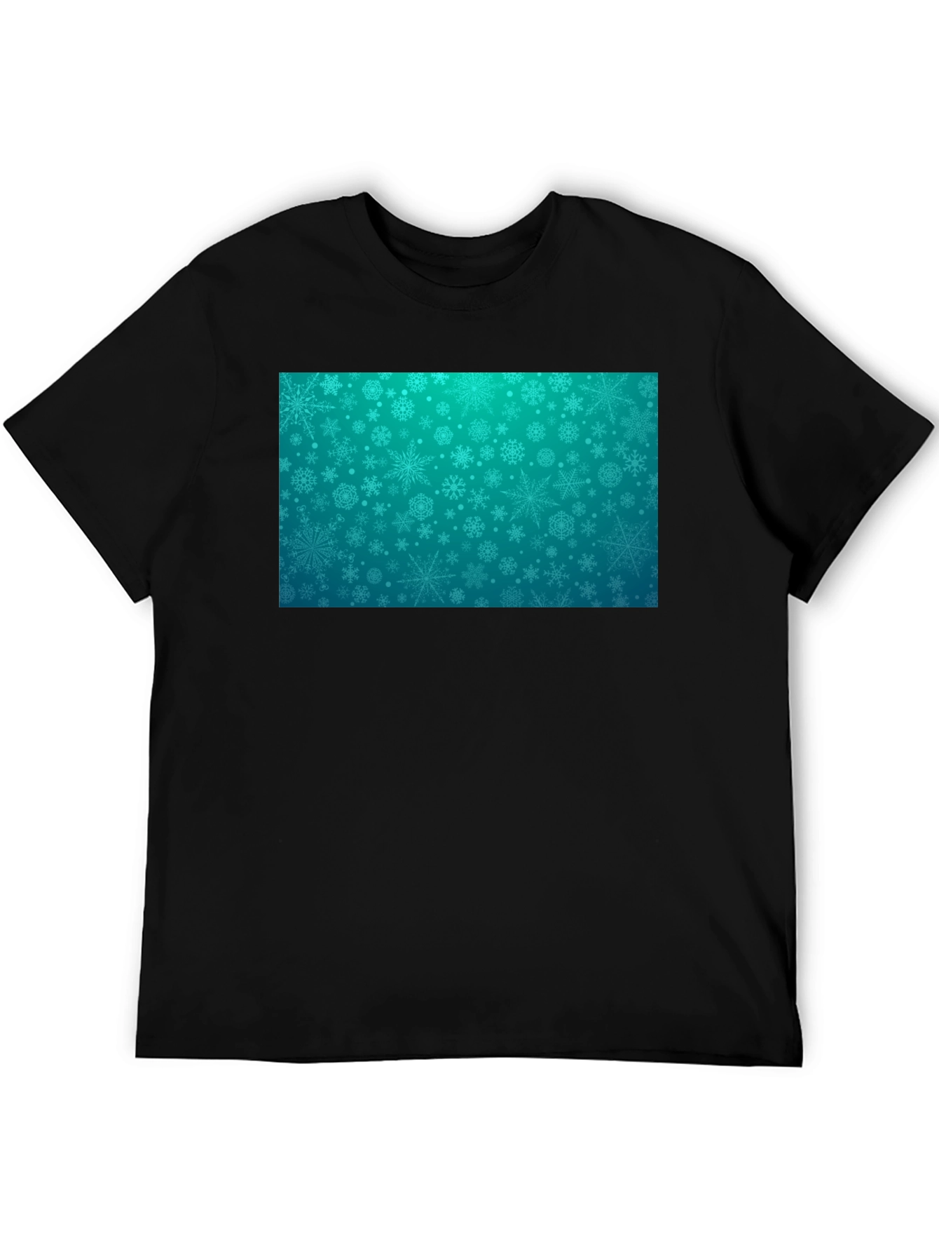 Snowflake Pattern Black T-Shirt