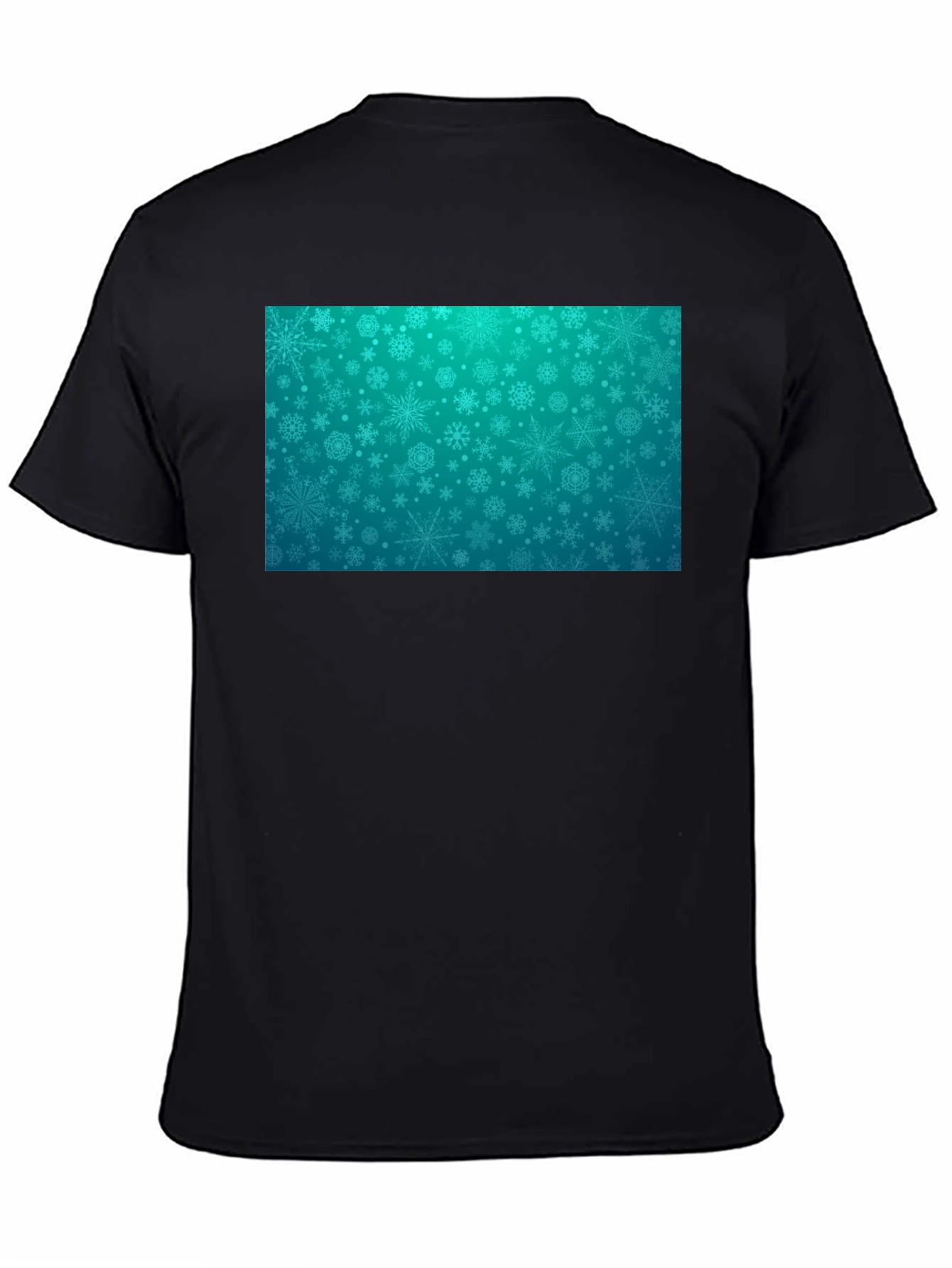 Snowflake Pattern Black T-Shirt