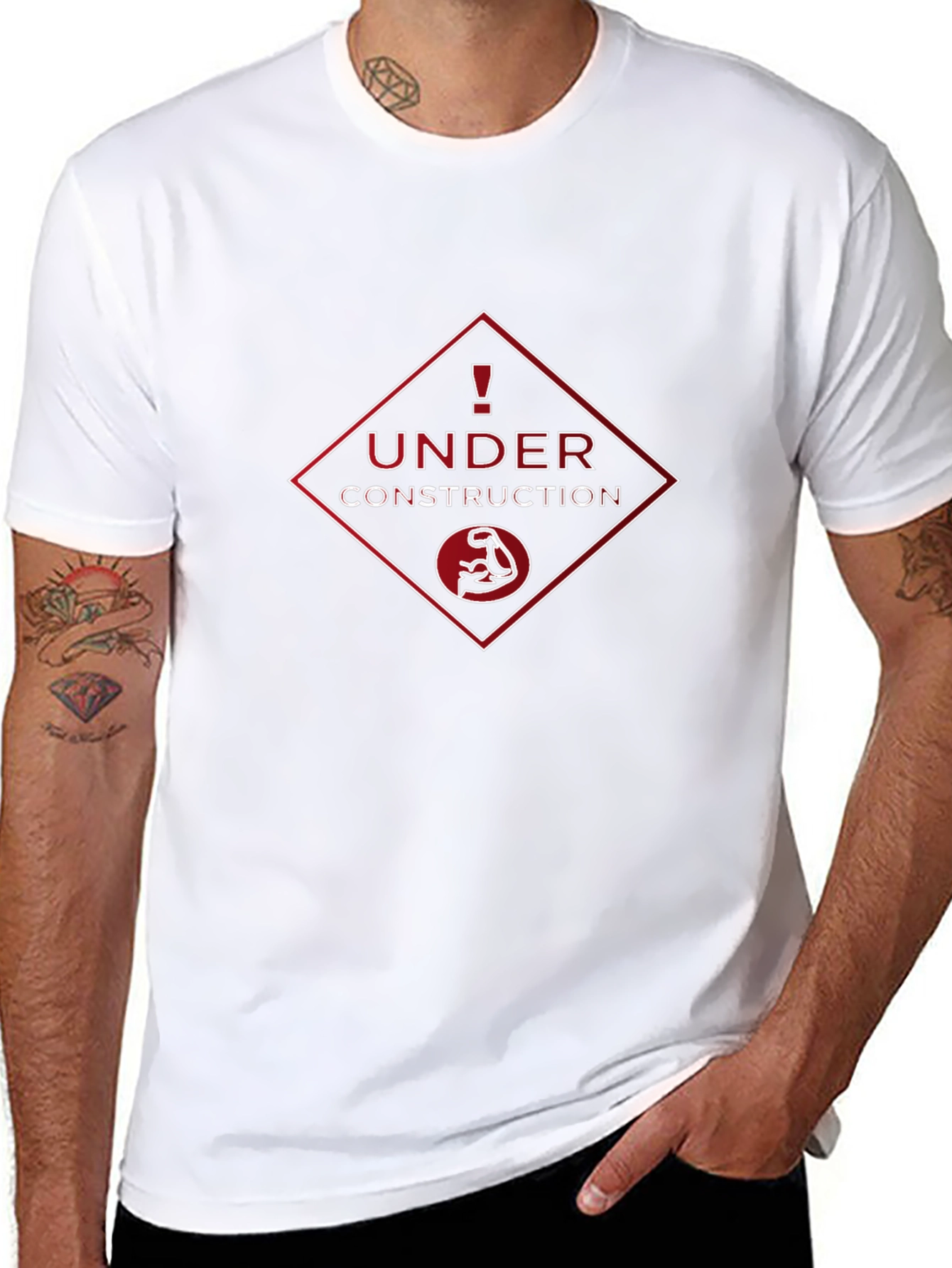 Under Construction Graphic T-Shirt - Black