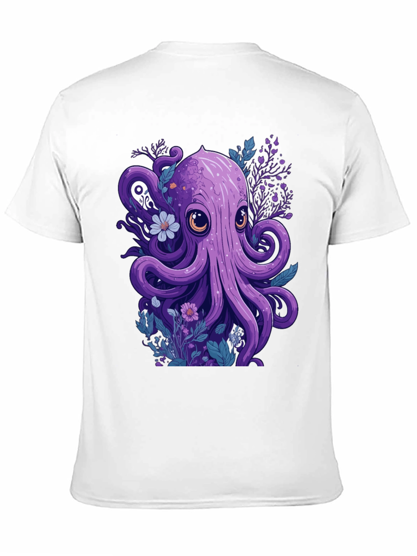 Whimsical Octopus Graphic Tee - Black Cotton Comfort
