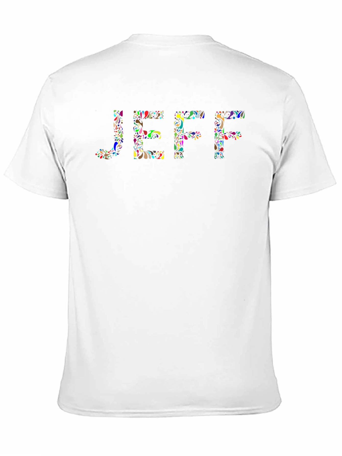 JEFF Floral Word Art Black T-Shirt