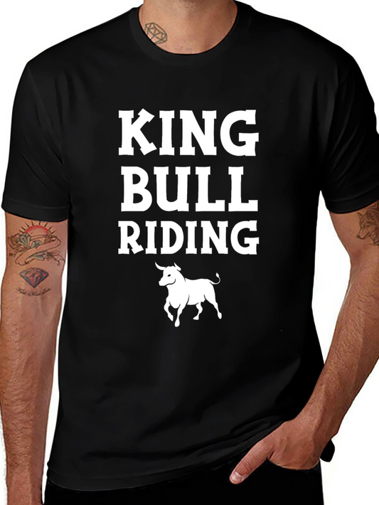 King Bull Riding Black Graphic Tee