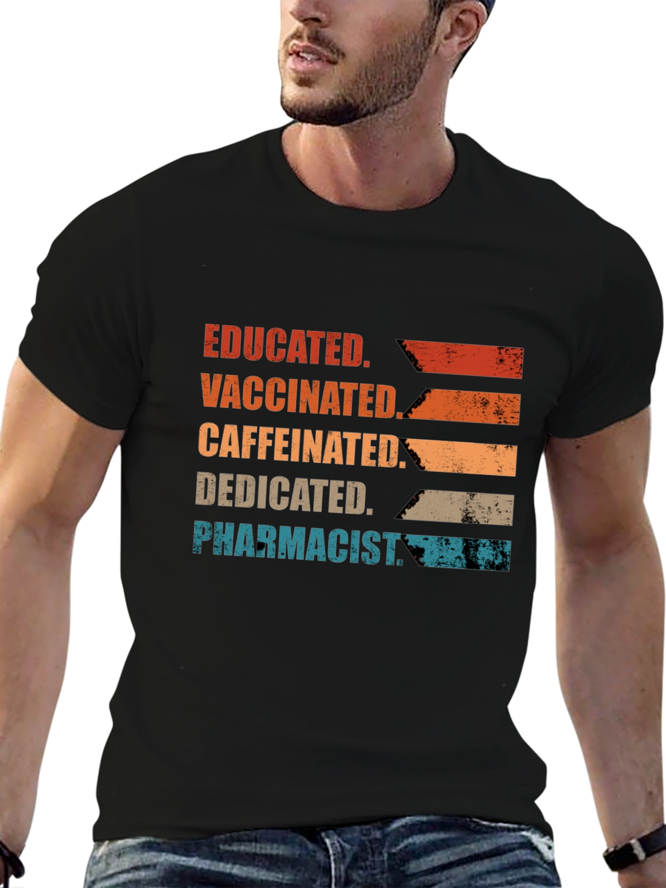 Educated Vaccinated Caffeinated Dedicated Pharmacist T-Shirt