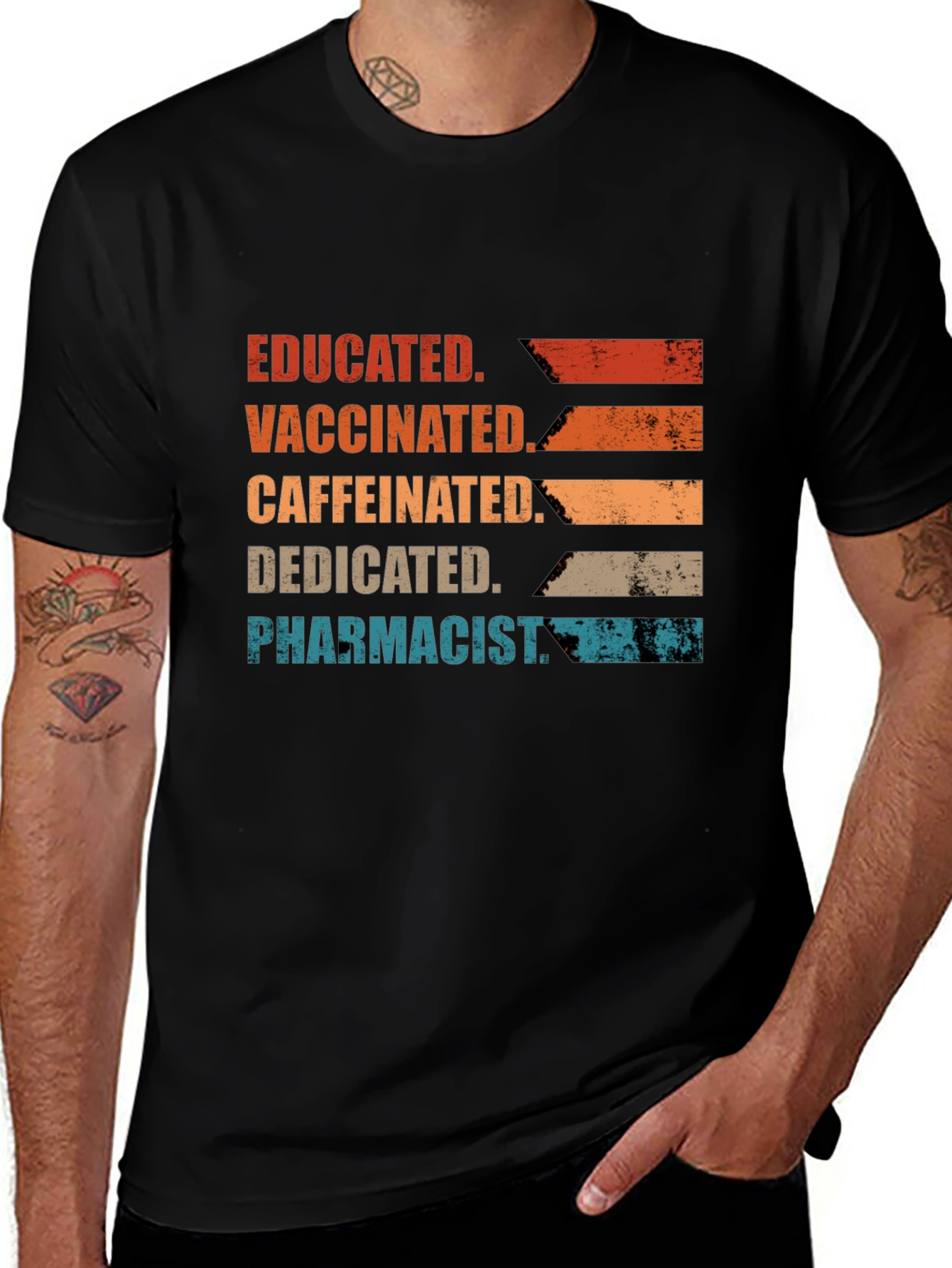 Educated Vaccinated Caffeinated Dedicated Pharmacist T-Shirt