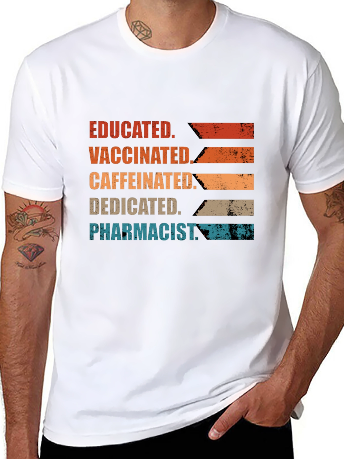 Educated Vaccinated Caffeinated Dedicated Pharmacist T-Shirt