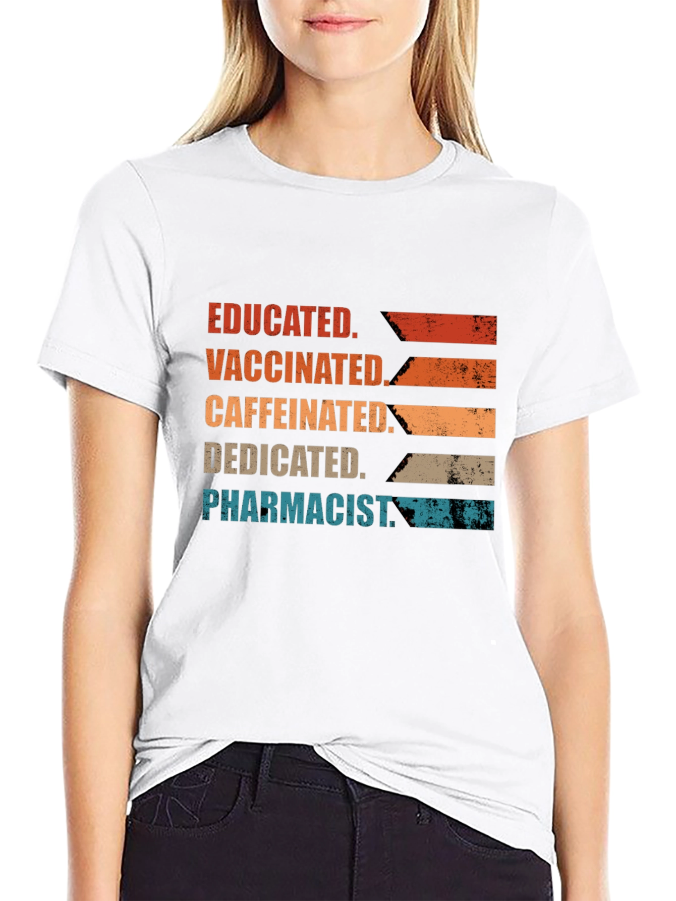 Educated Vaccinated Caffeinated Dedicated Pharmacist T-Shirt