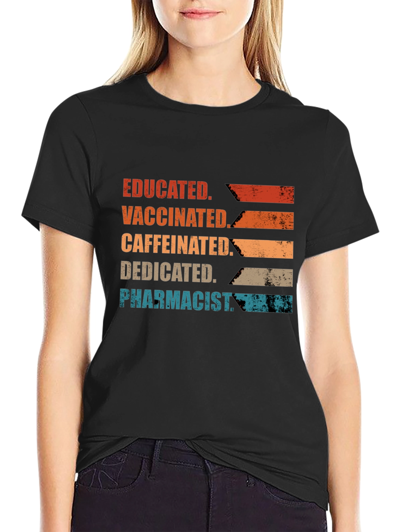 Educated Vaccinated Caffeinated Dedicated Pharmacist T-Shirt