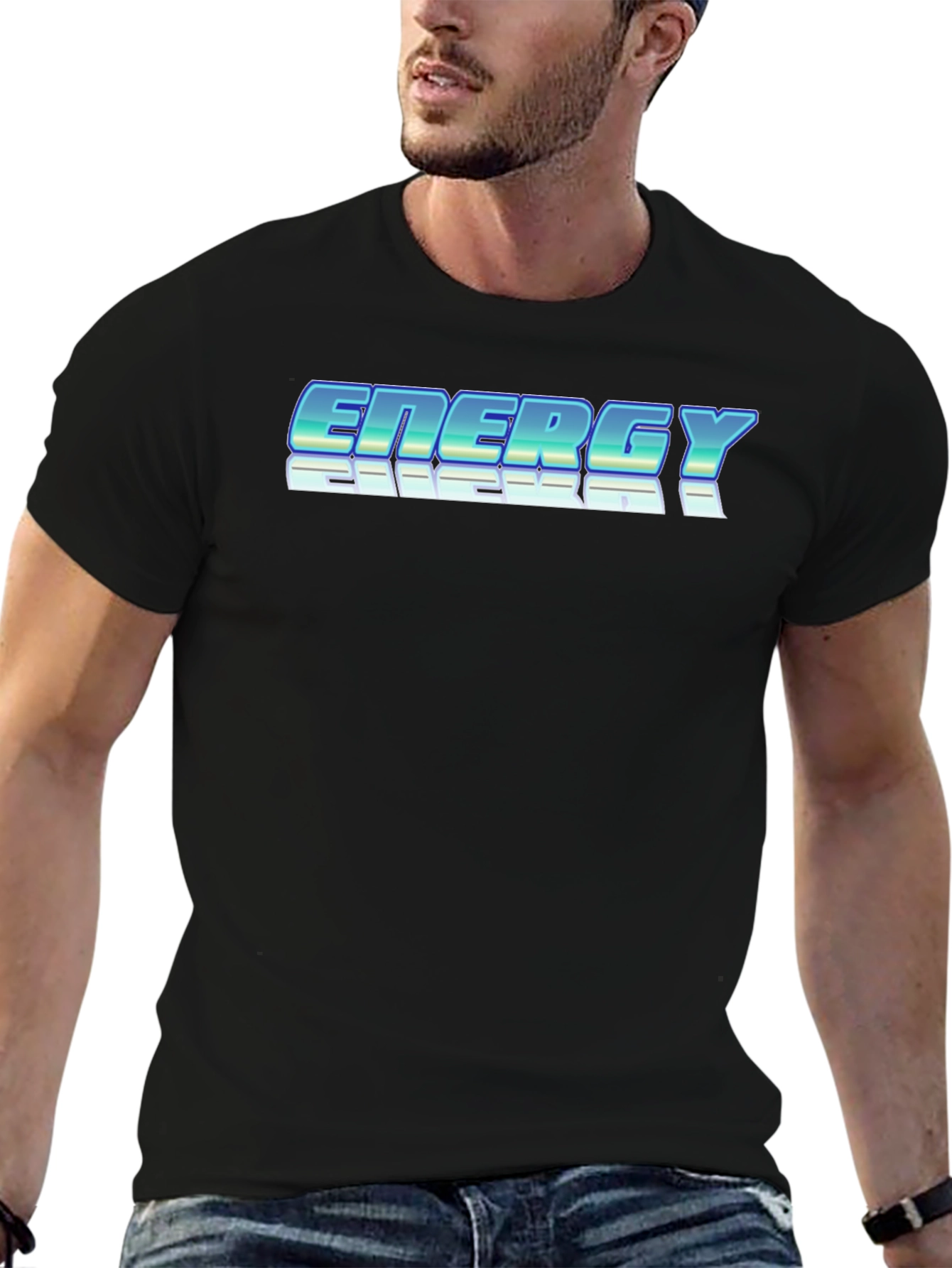 Energy Retro Graphic Black T-Shirt