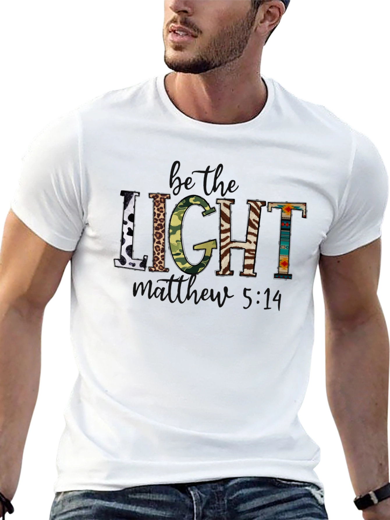 Be the Light Graphic Print Crew Neck T-Shirt