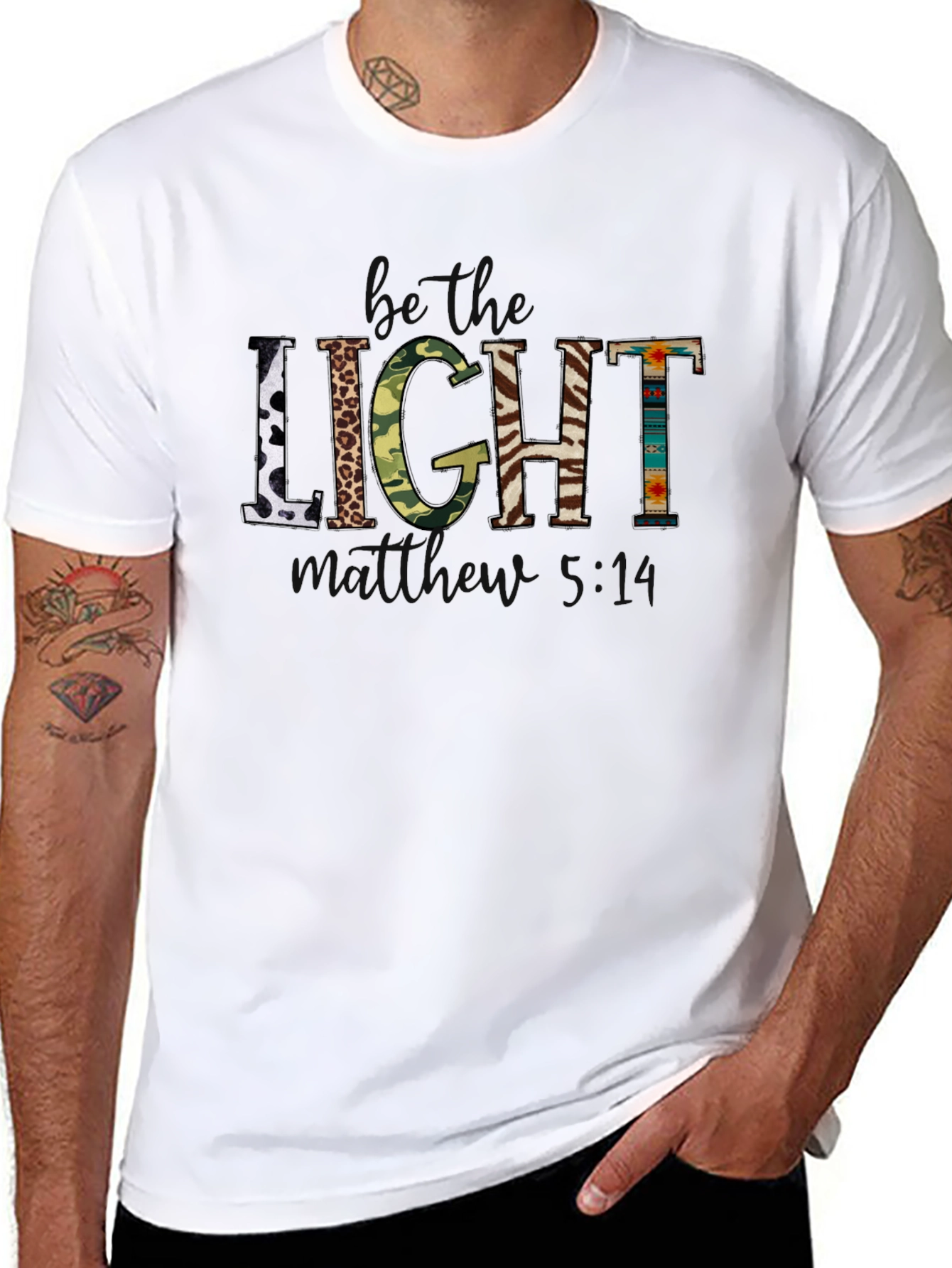 Be the Light Graphic Print Crew Neck T-Shirt