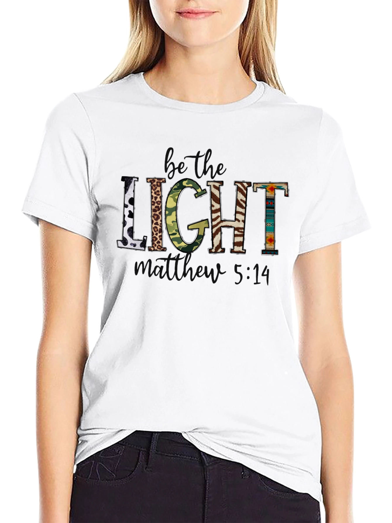 Be the Light Graphic Print Crew Neck T-Shirt