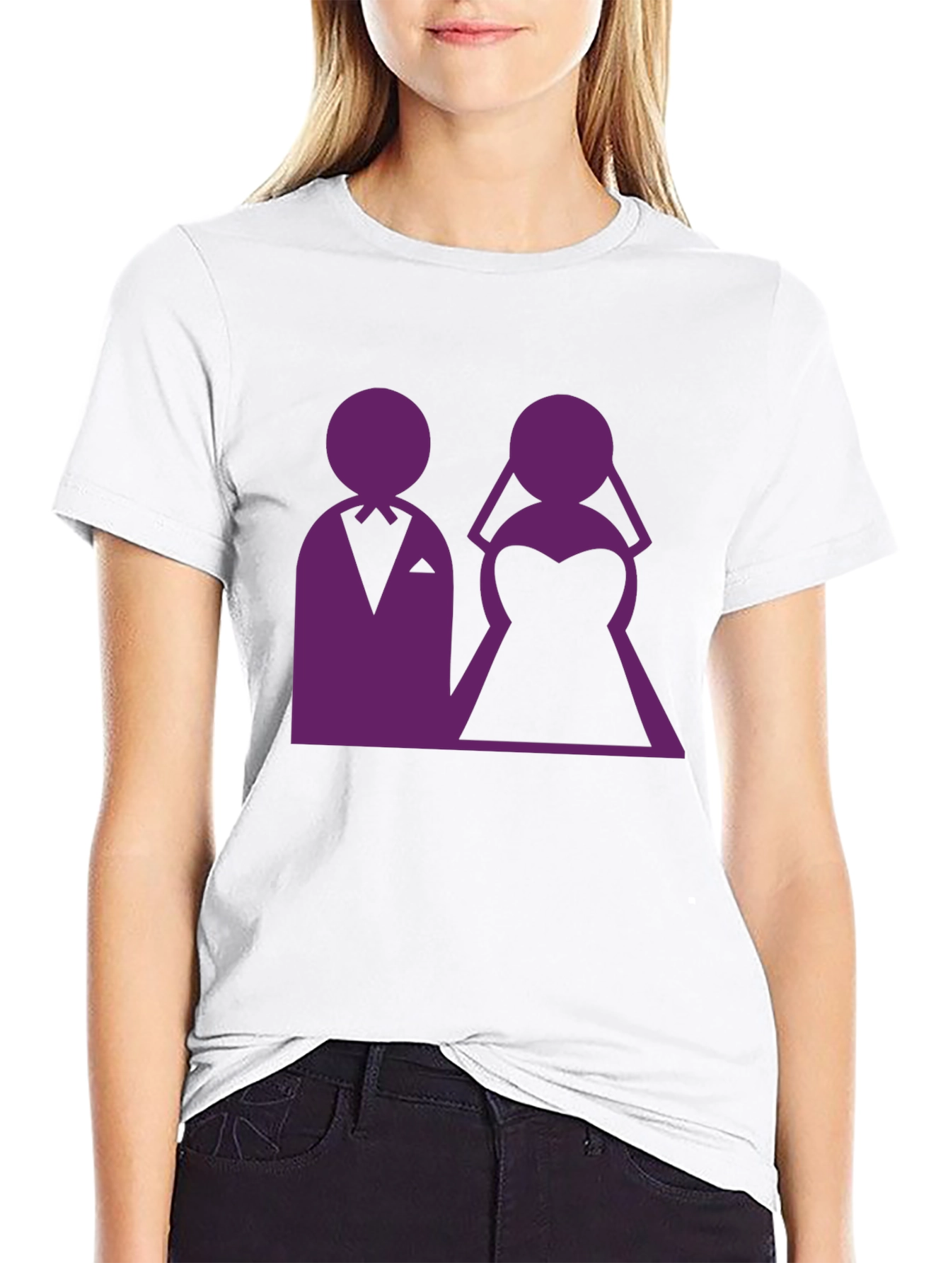 Wedding Couple Graphic Tee - Black