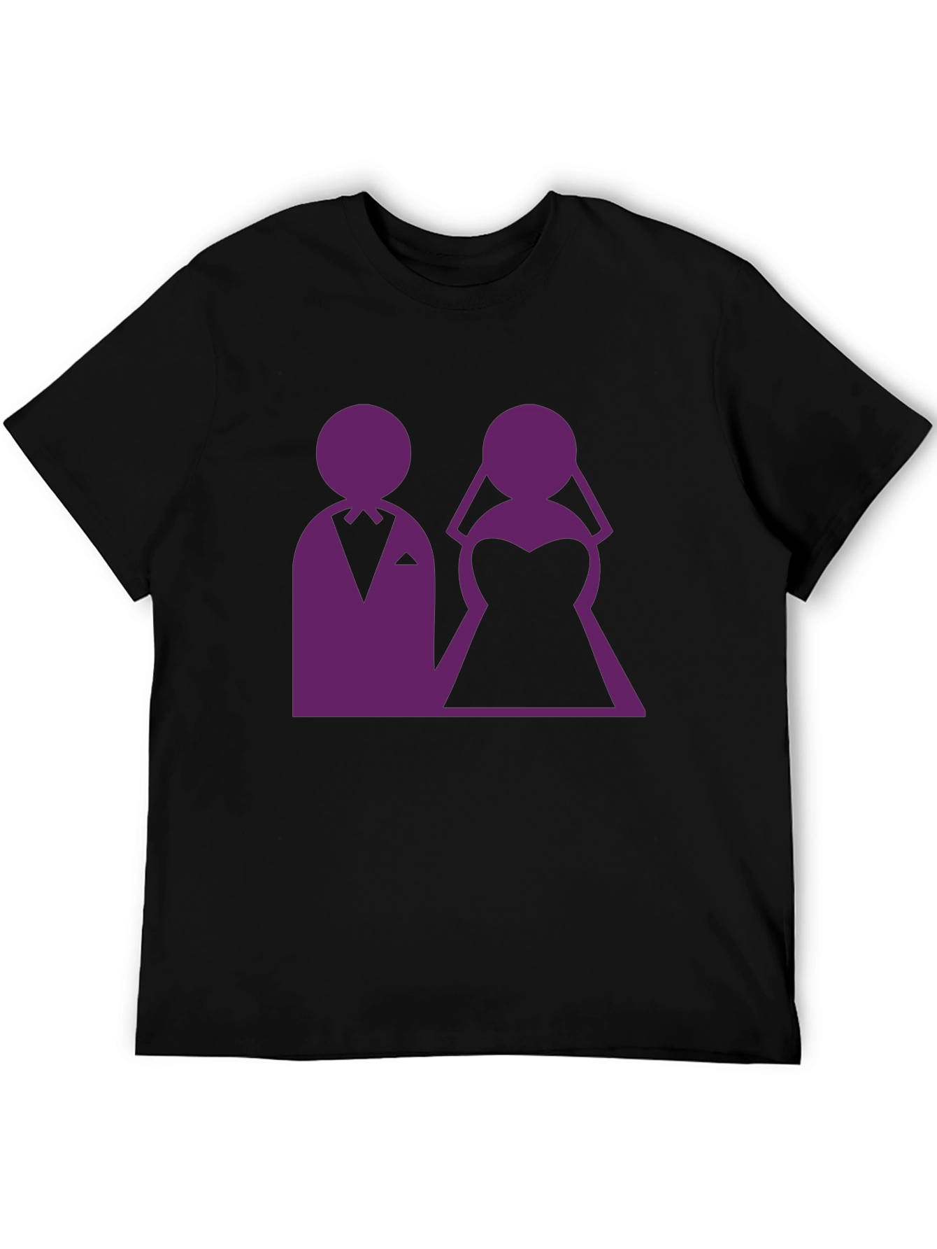 Wedding Couple Graphic Tee - Black