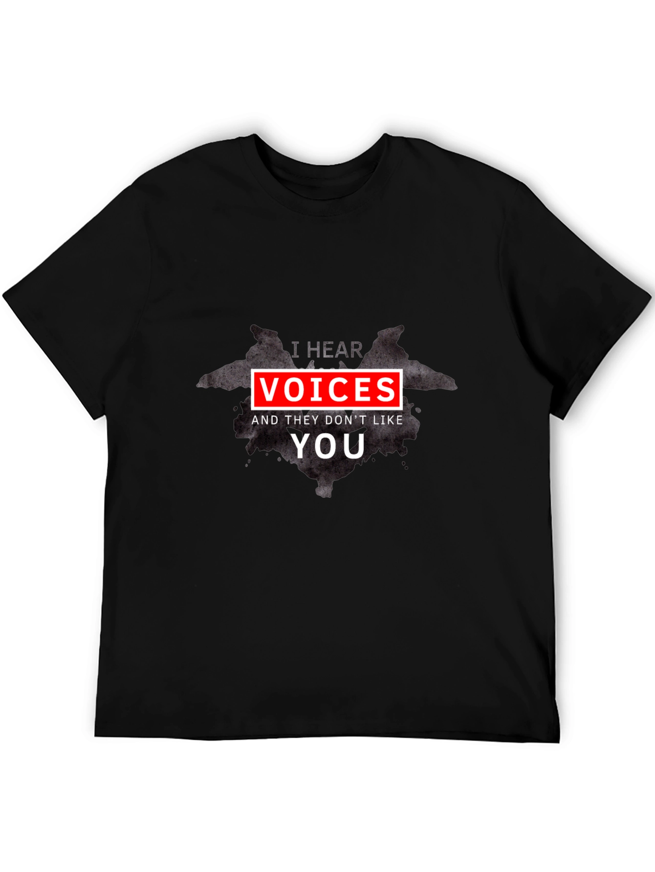I Hear Voices Funny Black T-Shirt