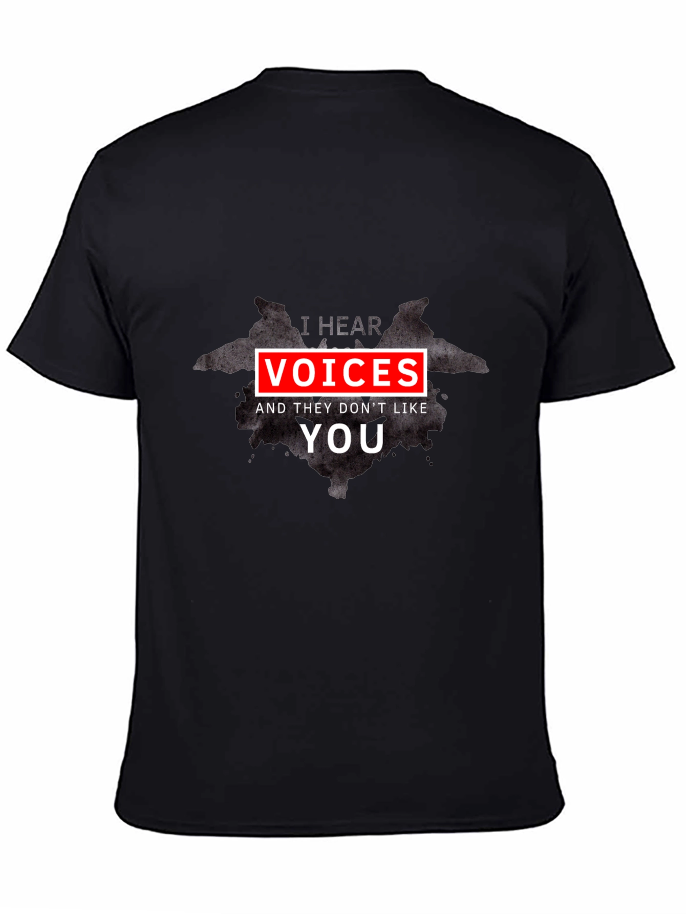 I Hear Voices Funny Black T-Shirt