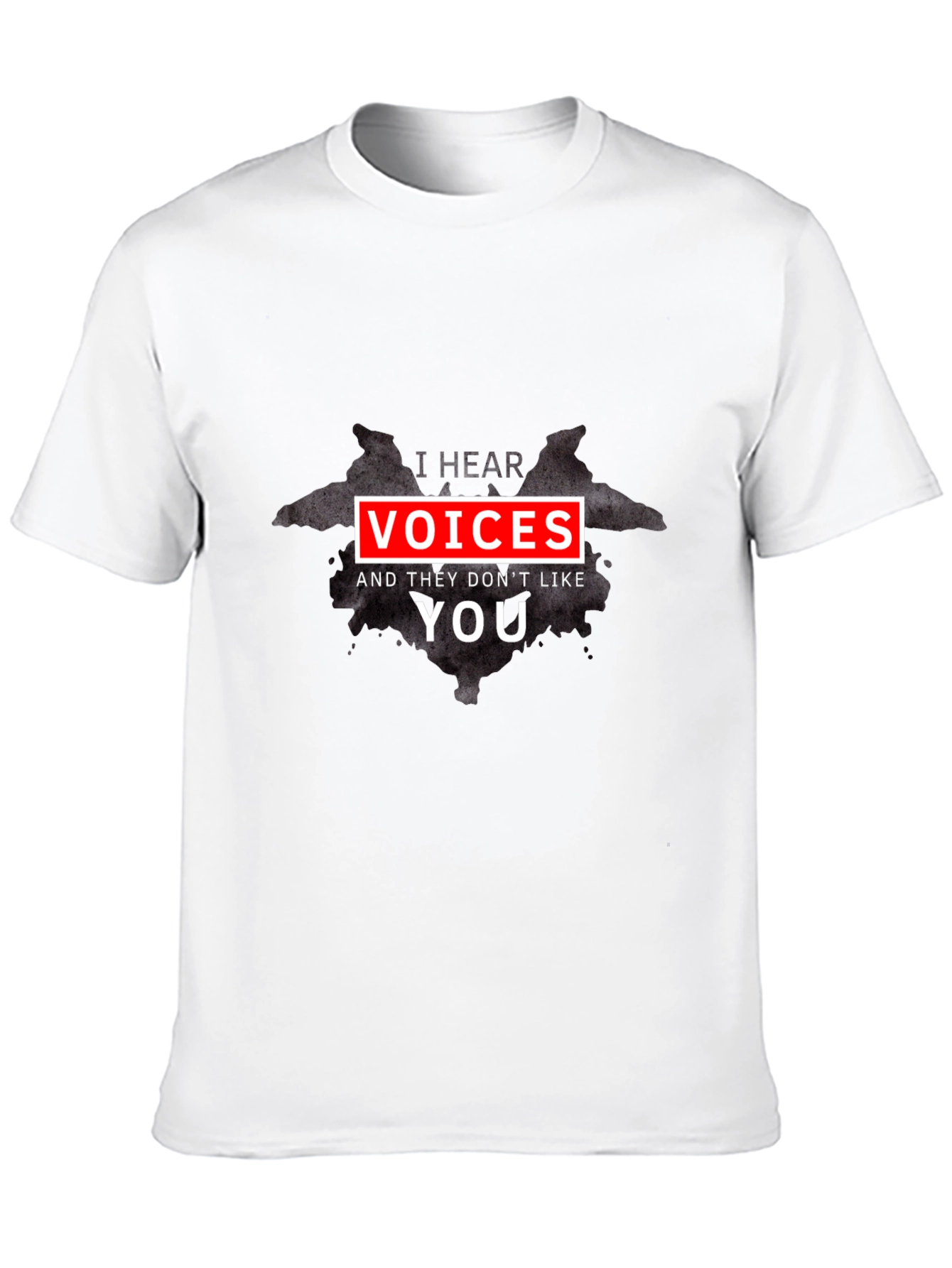I Hear Voices Funny Black T-Shirt