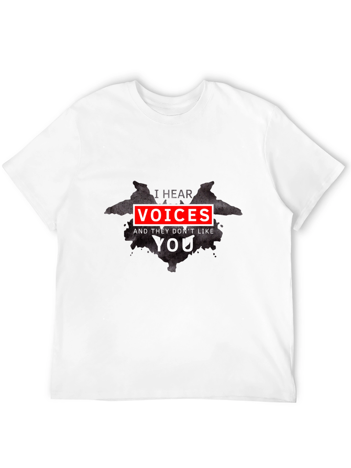 I Hear Voices Funny Black T-Shirt