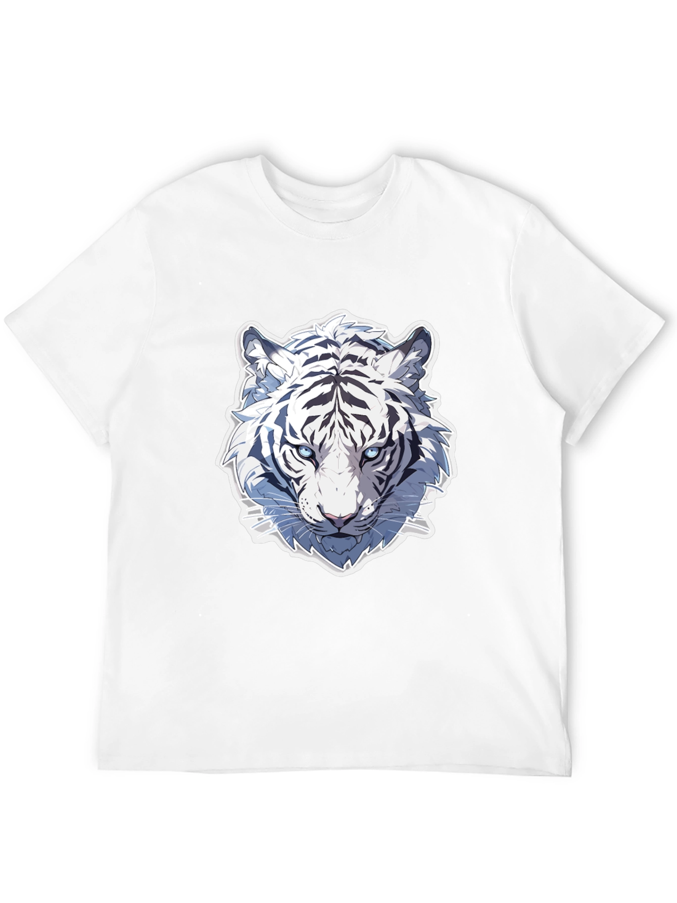 White Tiger Graphic Tee - Cool Animal Design